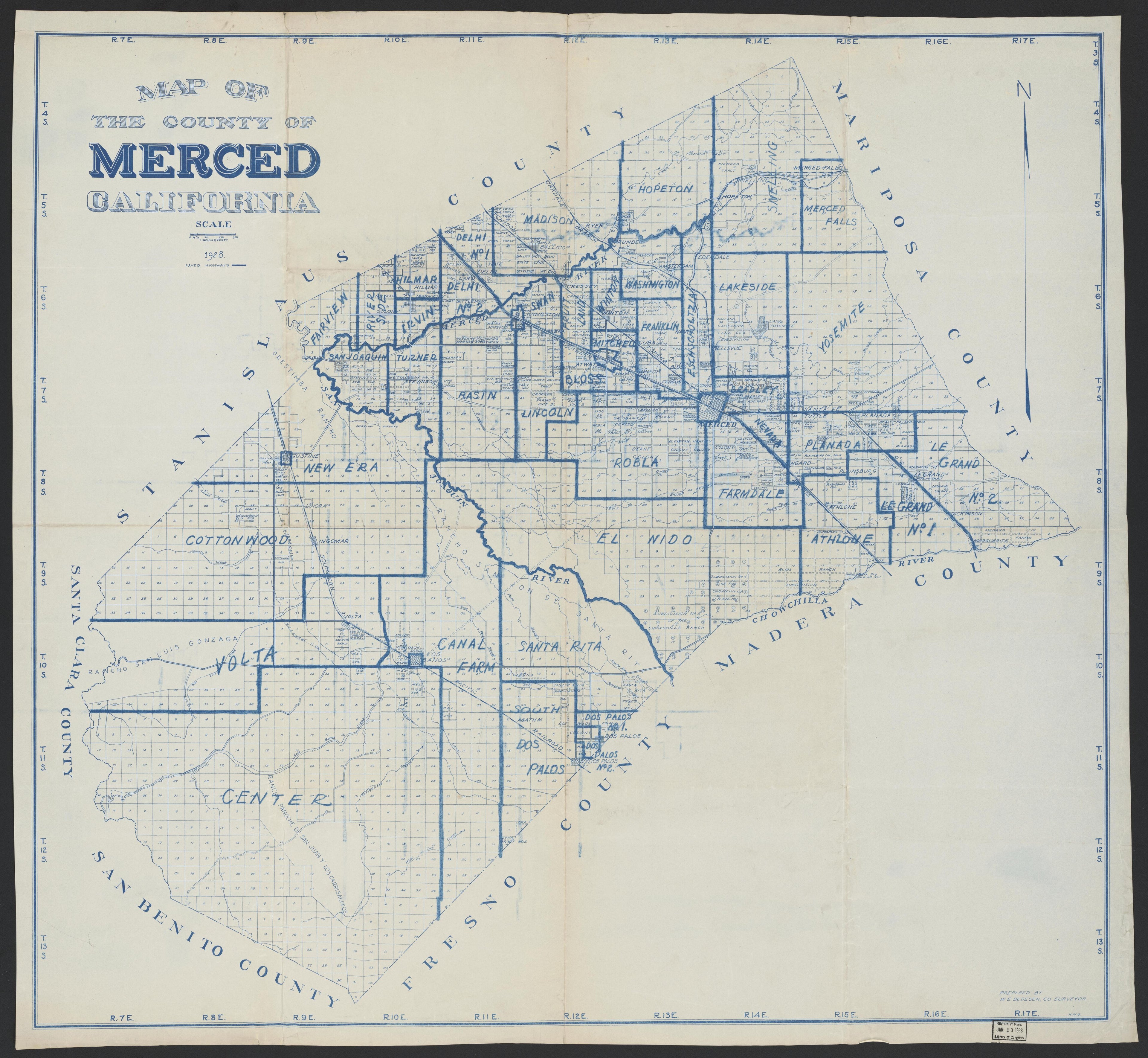 This old map of California, Merced County, was created by in 1855