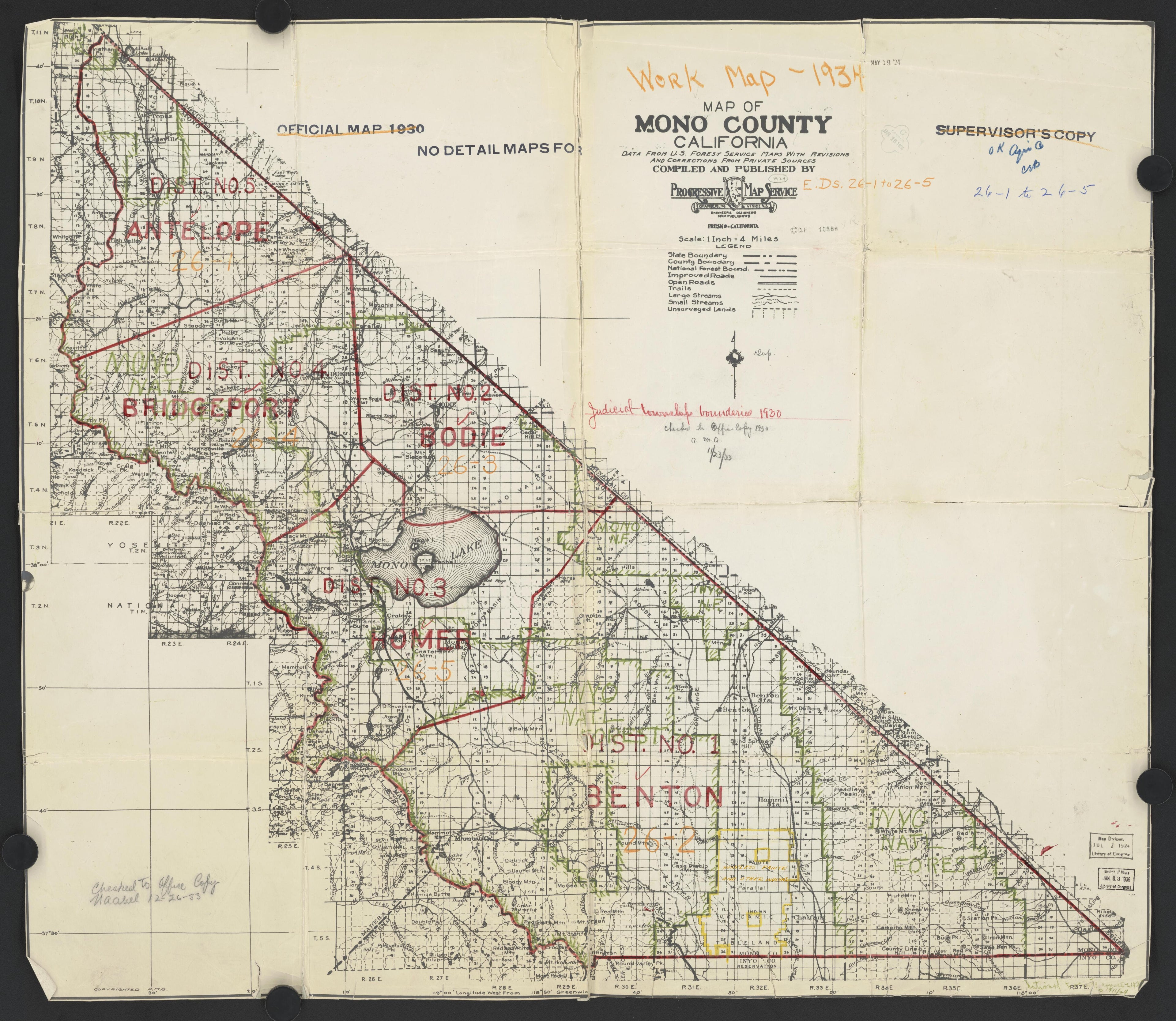 This old map of California, Mono County, was created by in 1861