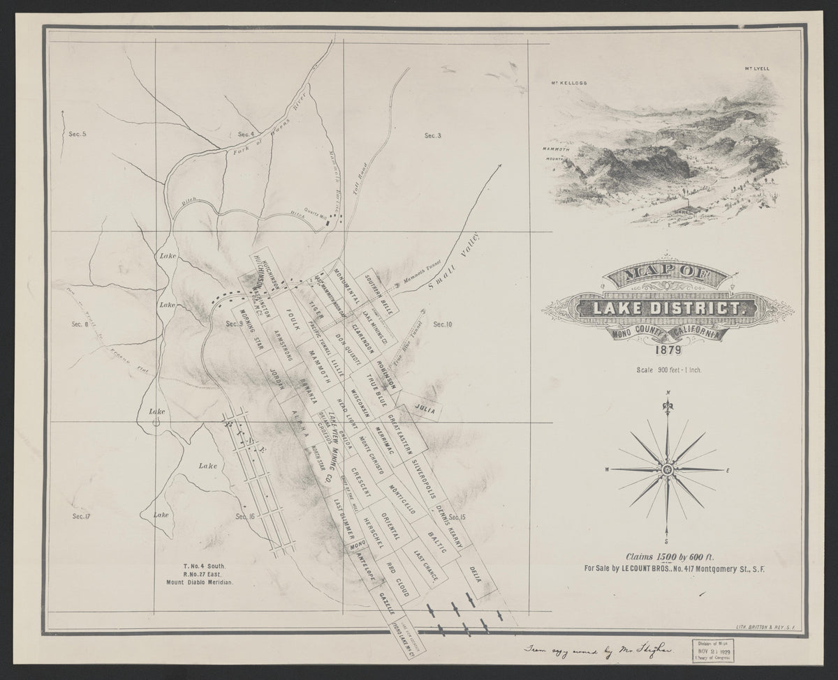 CA Drawer 167, Folder 01, Item 01 from Maps of California--counties Mono 1861 by Relic Map Company