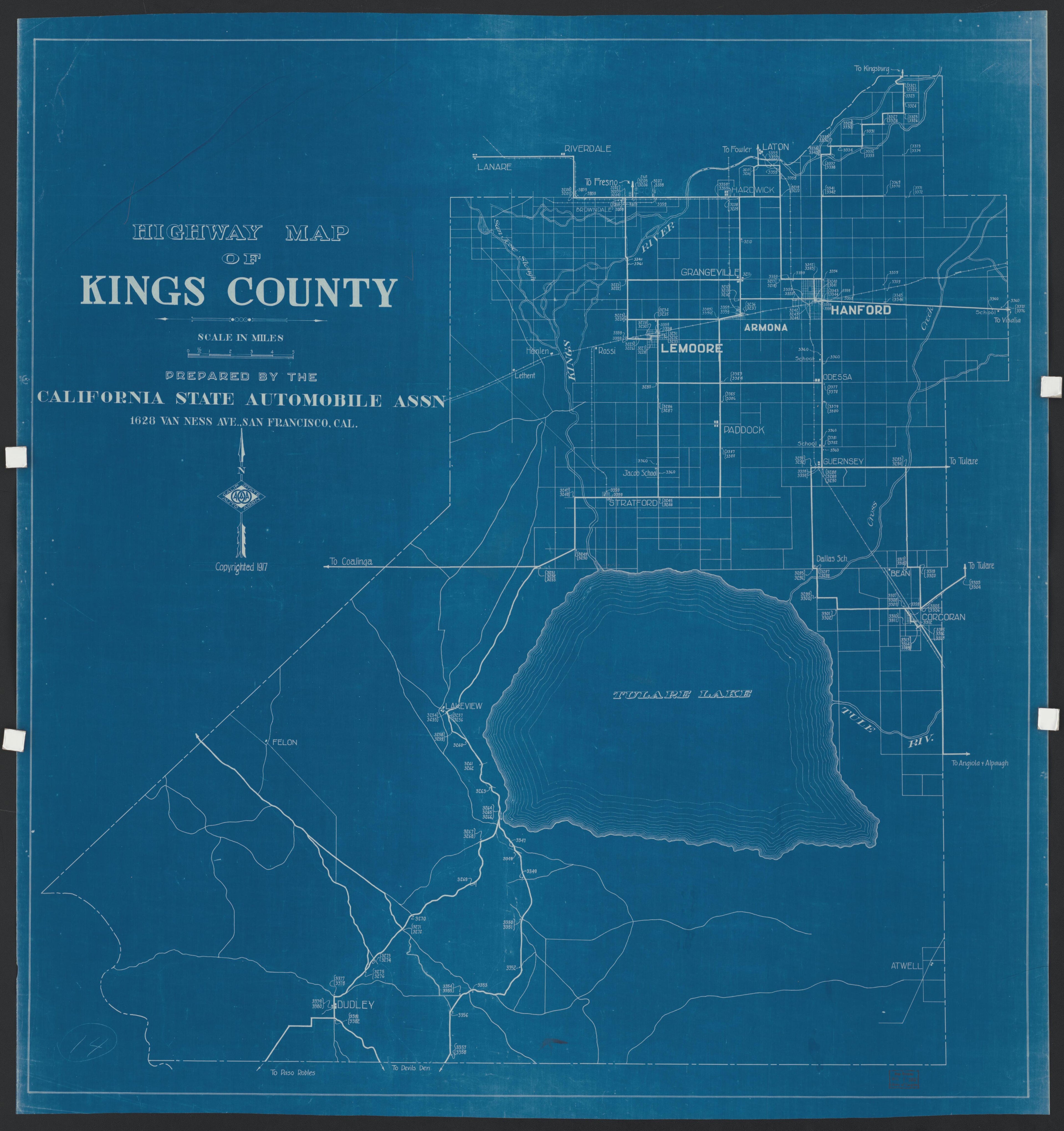 CA Drawer 148, Folder 08, Item 01 (Front) from Maps of California--counties Kings 1893 by Relic Map Company