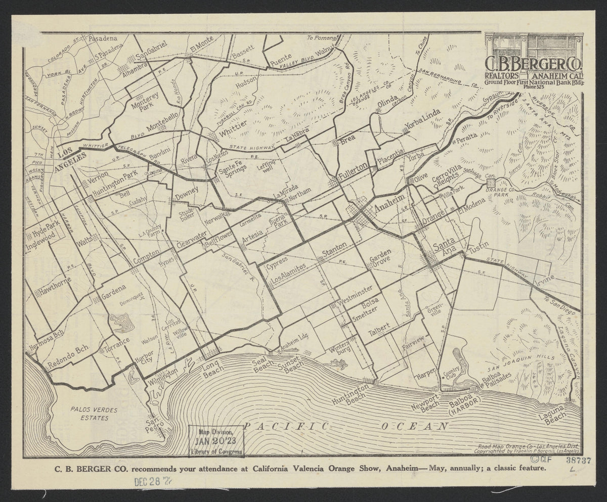CA Drawer 171, Folder 12, Item 01 from Maps of California--counties New-Orange to 1937 1889 by Relic Map Company