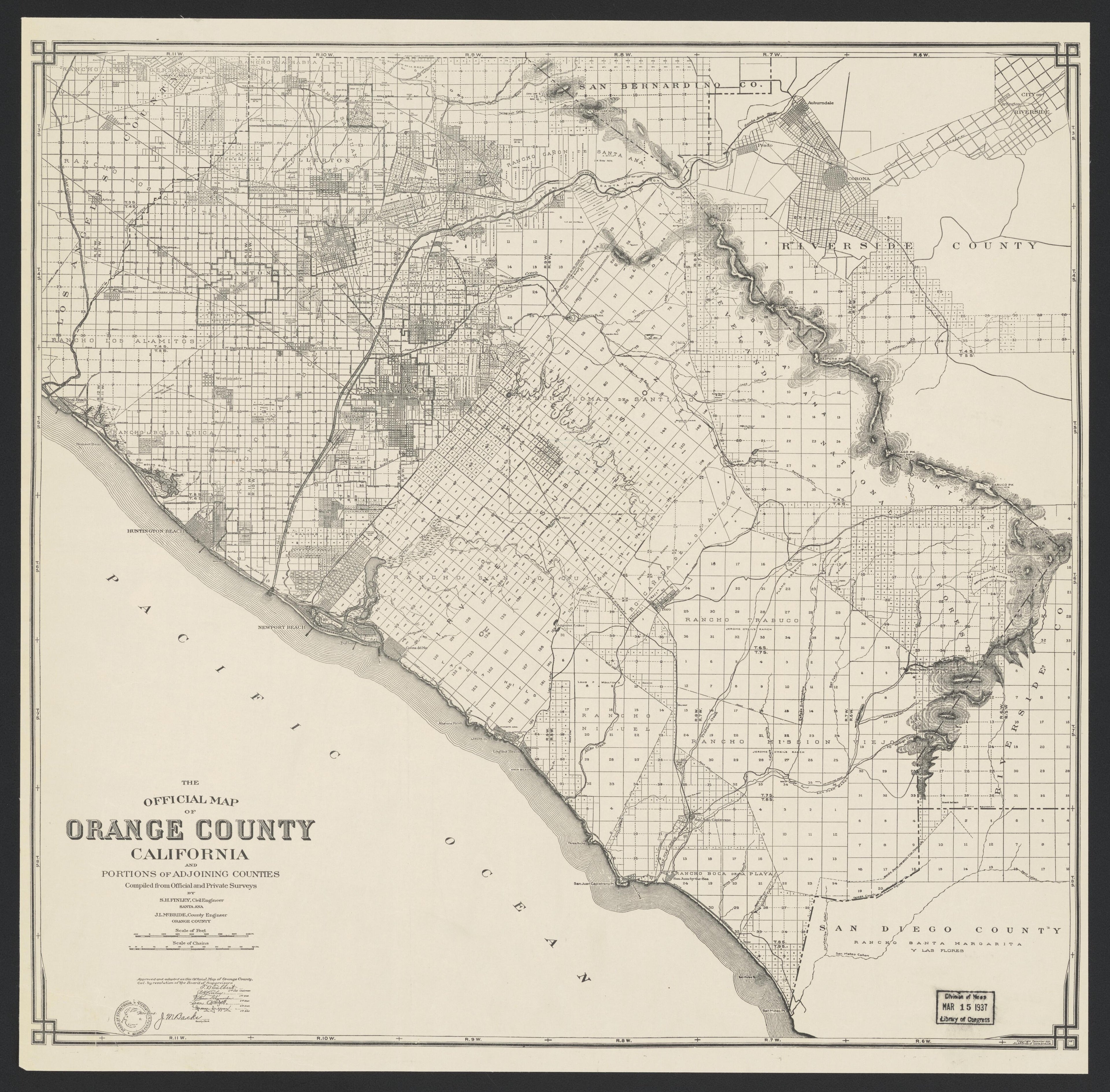 This old map of California, Orange County, was created by in 1889