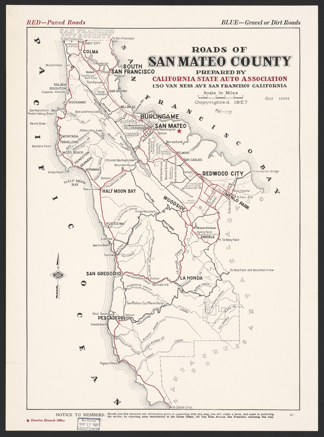 This old map of California, San Mateo County, was created by in 1856