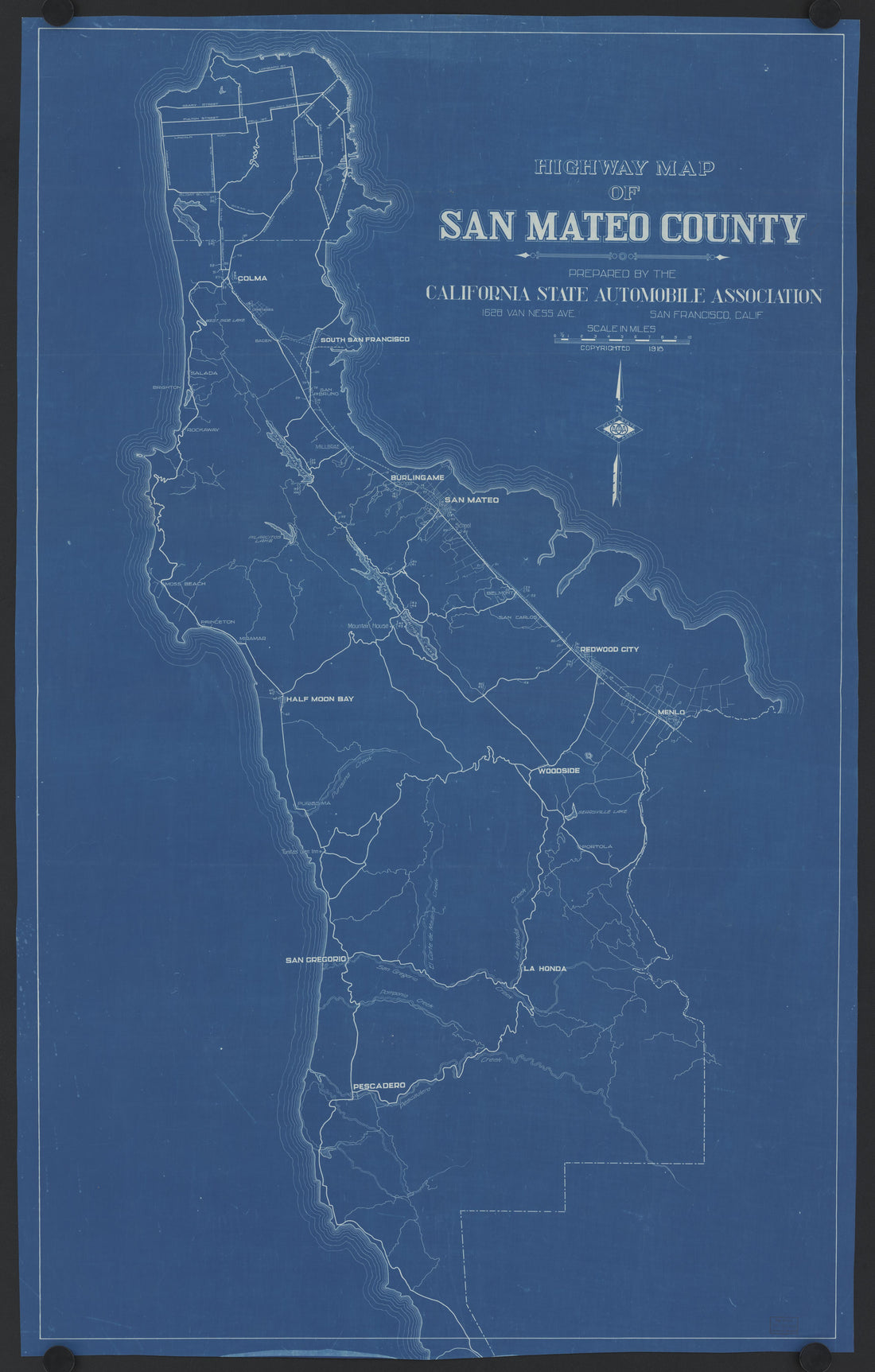 This old map of California, San Mateo County, was created by in 1856