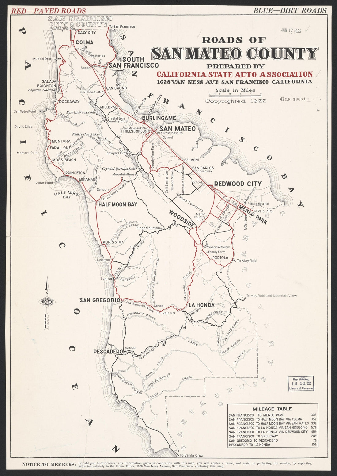 This old map of California, San Mateo County, was created by in 1856