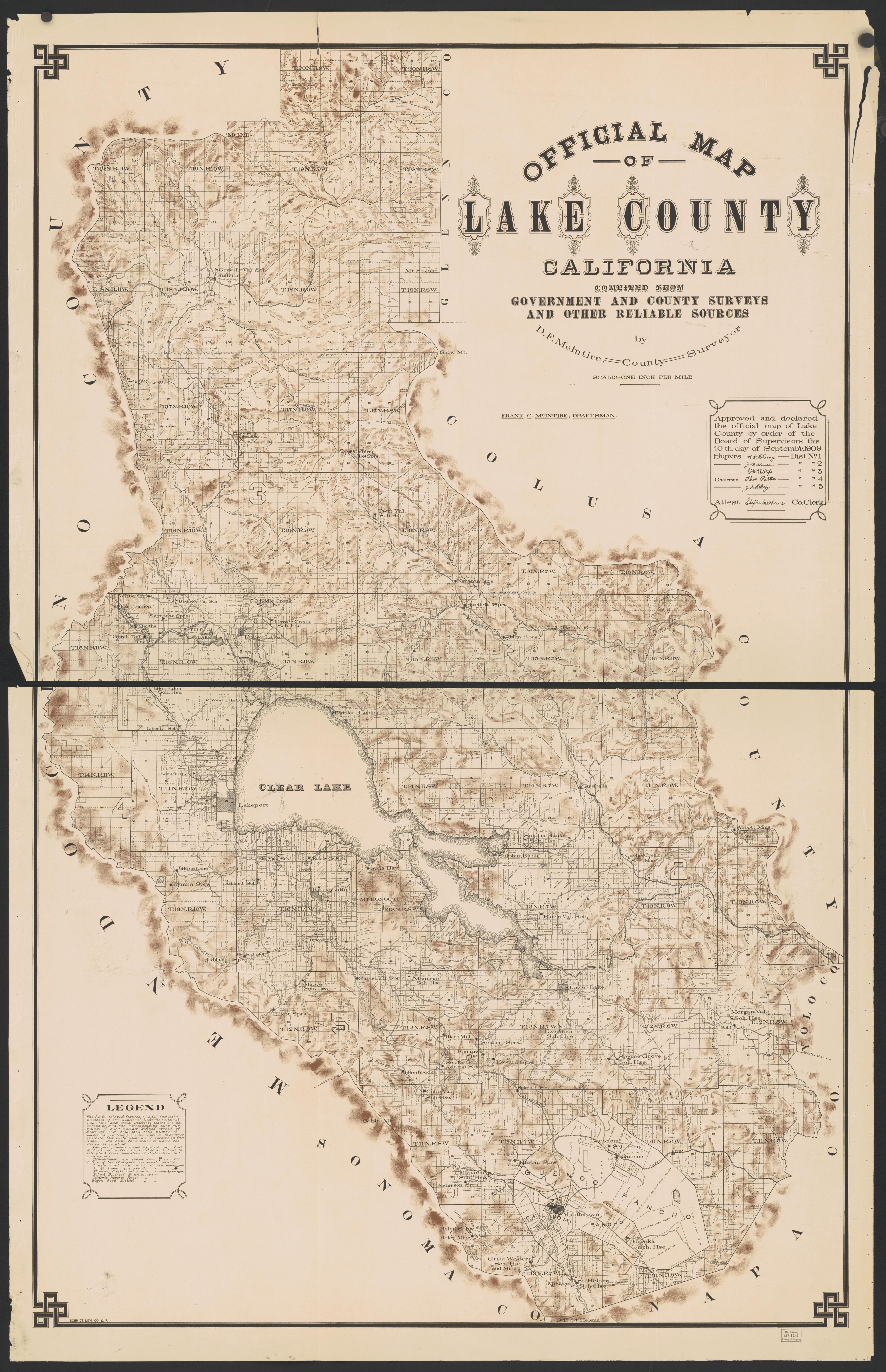 CA Drawer 149, Folder 04, Item 01 (Front) from Maps of California--counties Lake-Lassen to 1937 1861 by Relic Map Company
