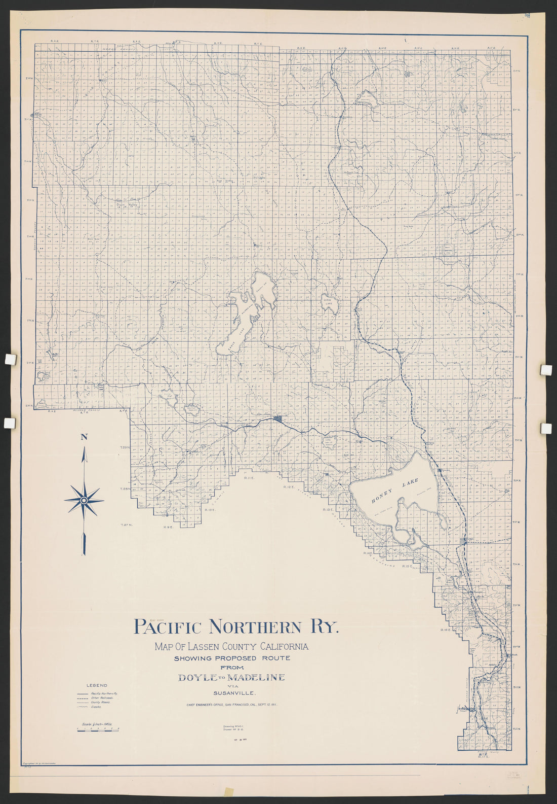 This old map of California, Lake County, Lassen County, was created by in 1861