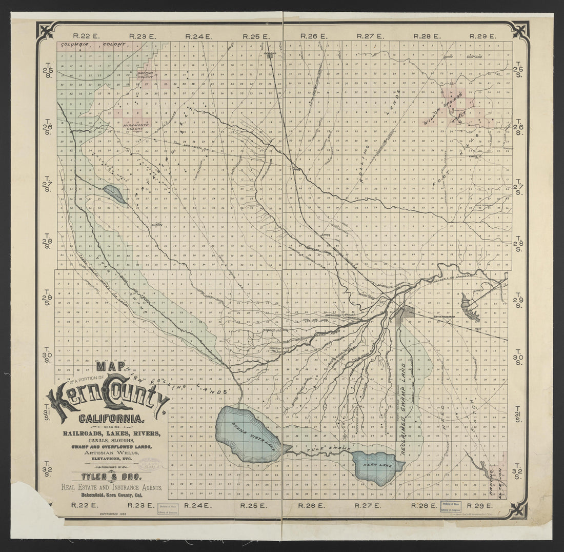 This old map of California, Inyo County, Kern County, was created by in 1866