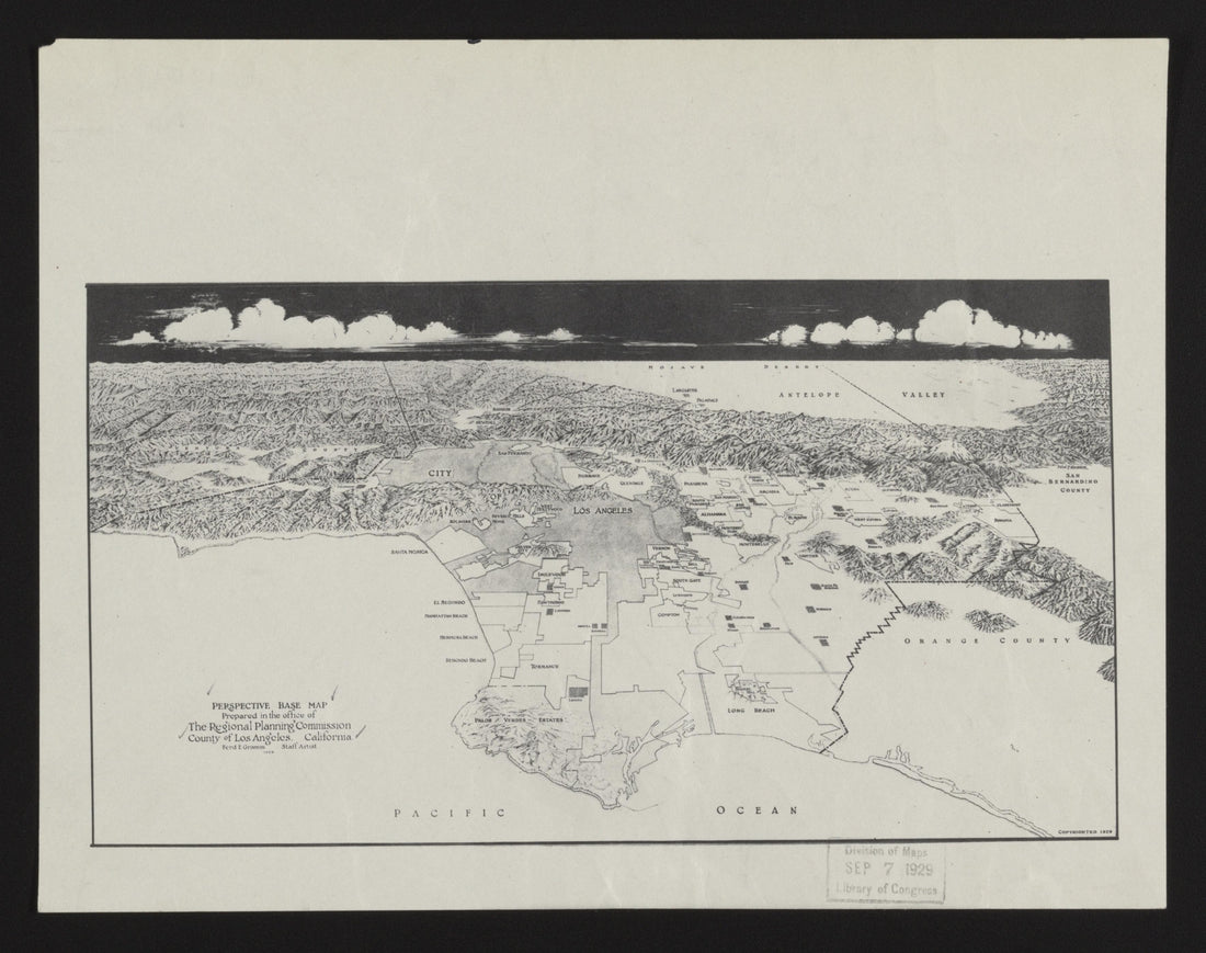 This old map of California, Los Angeles County, was created by in 1923