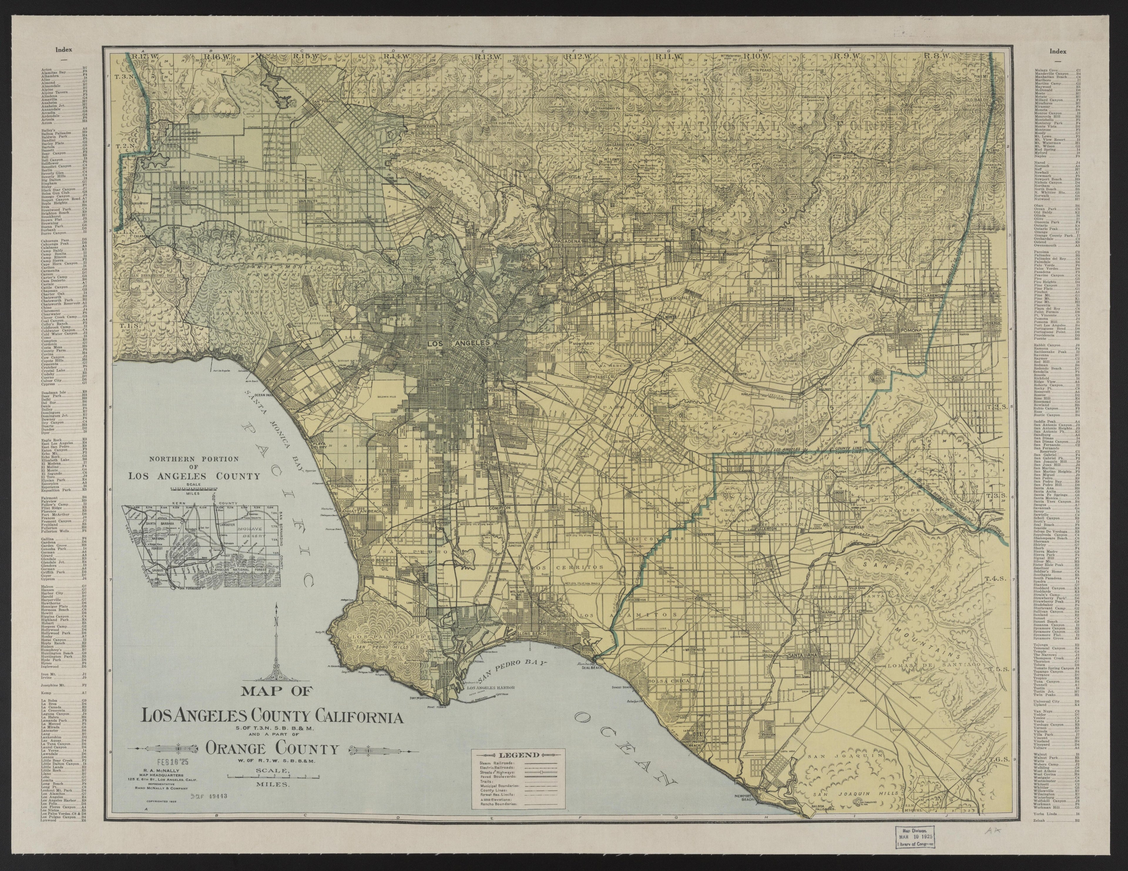 This old map of California, Los Angeles County, was created by in 1923