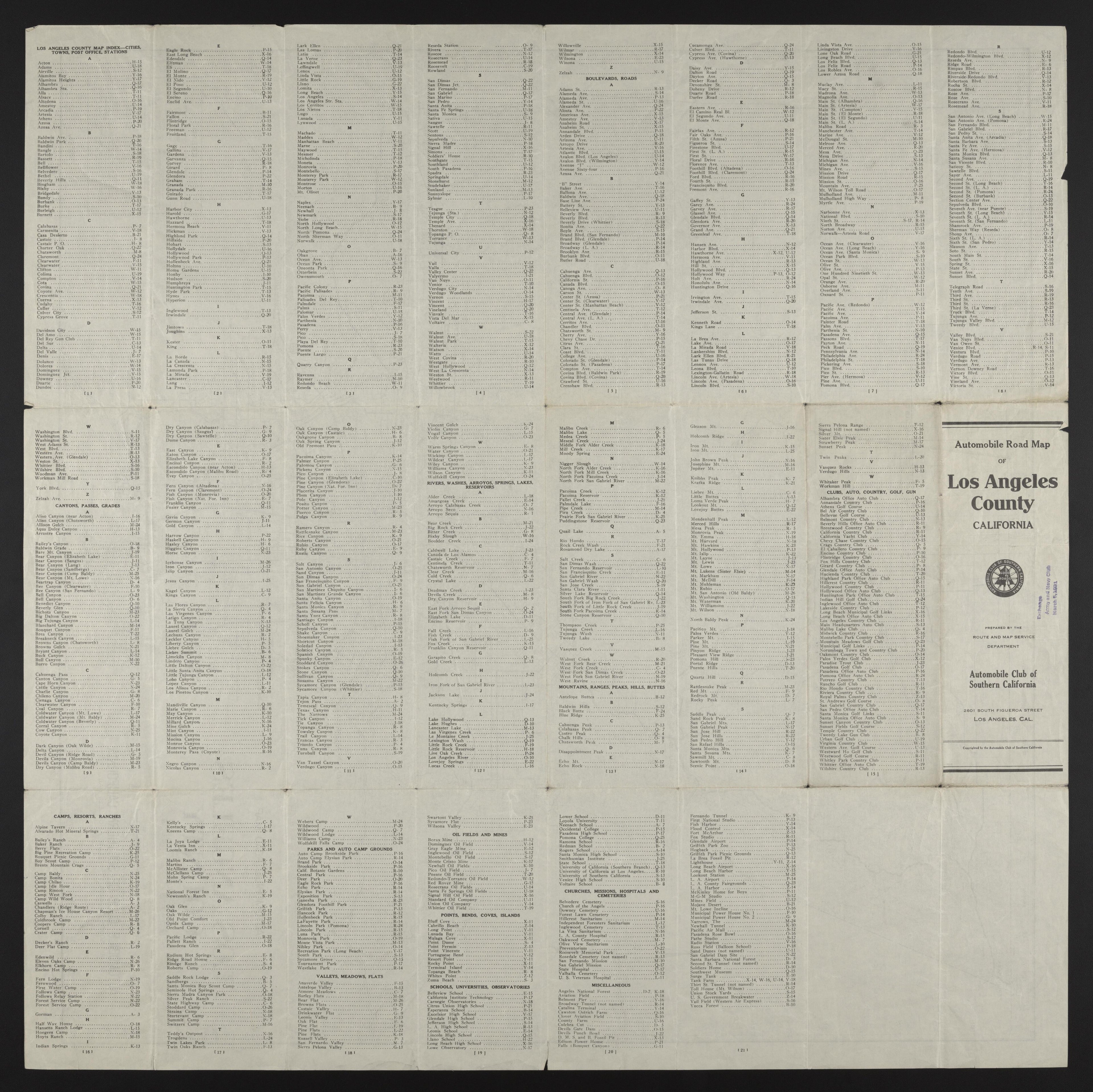 This old map of California, Los Angeles County, was created by in 1923
