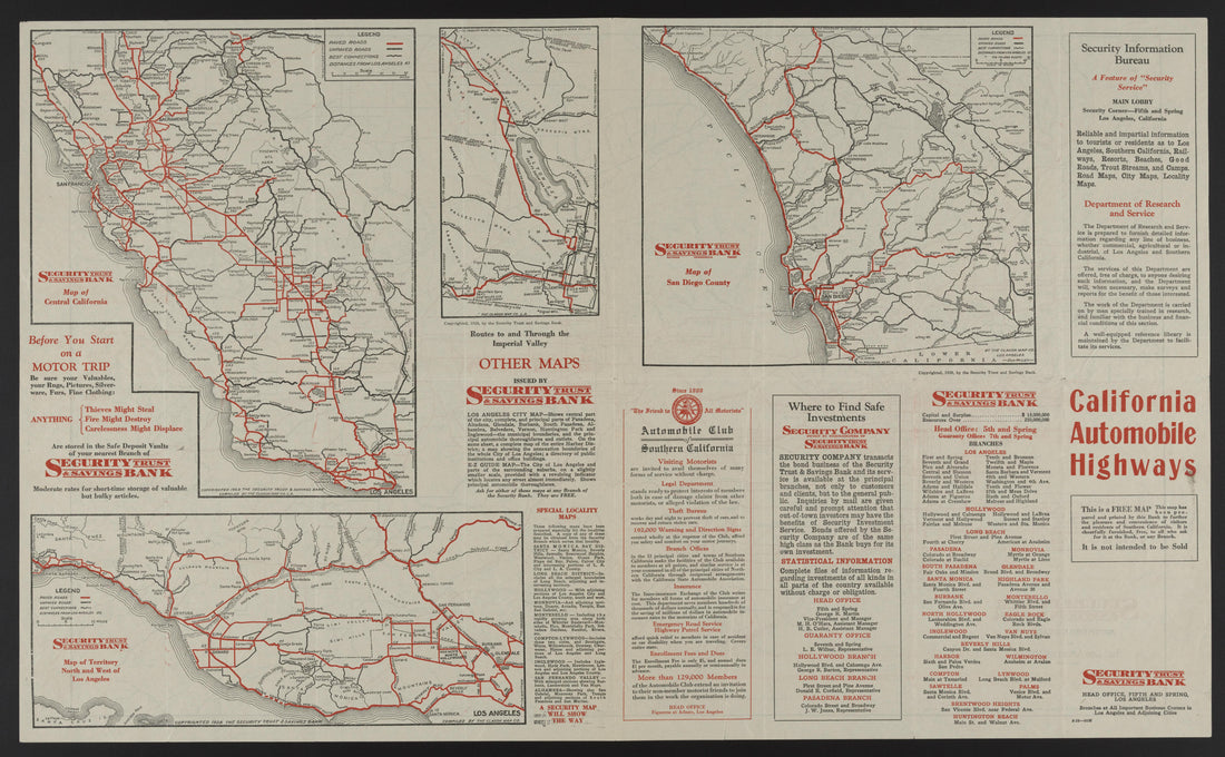 This old map of California, Los Angeles County, was created by in 1923