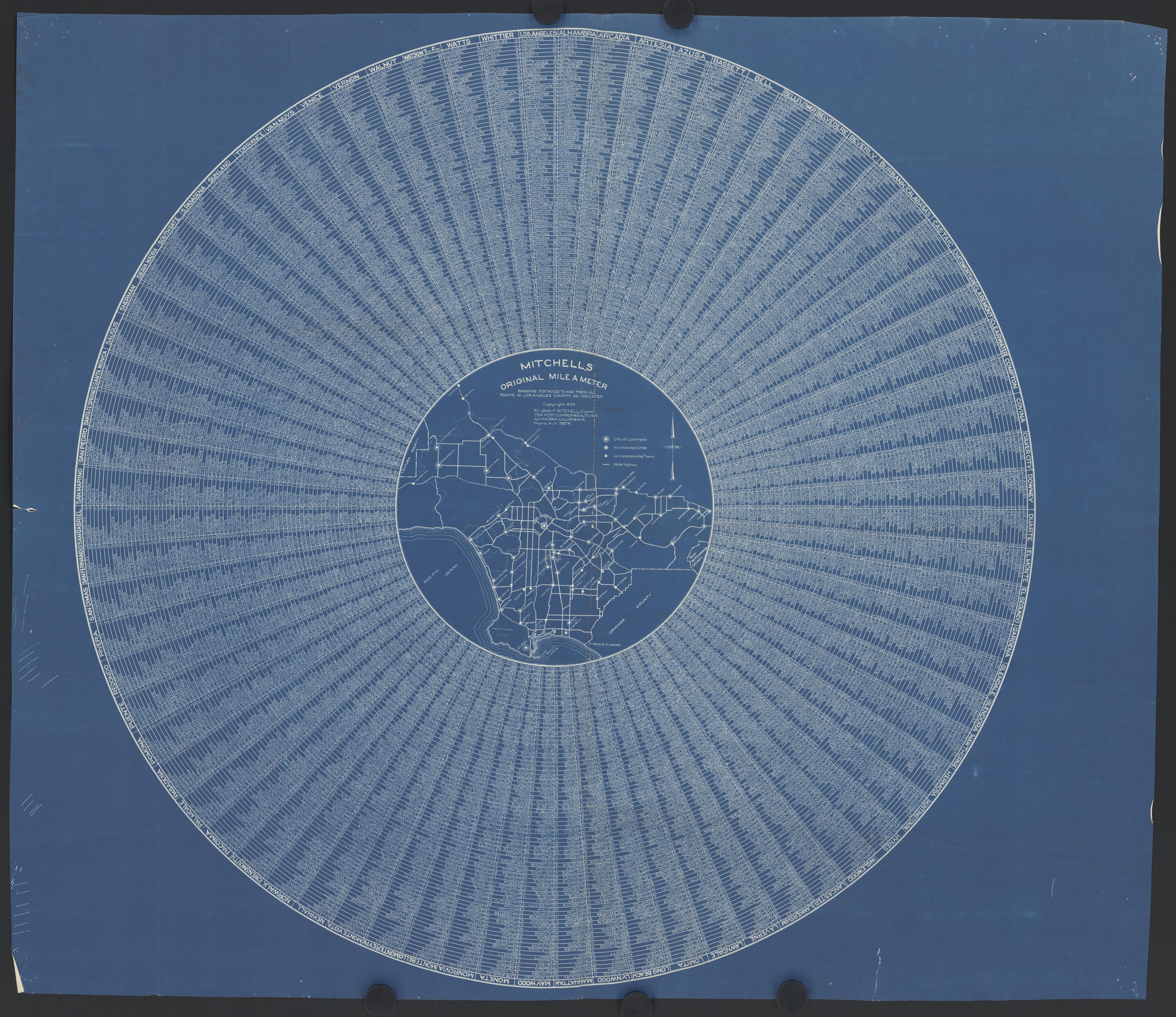 This old map of California, Los Angeles County, was created by in 1923