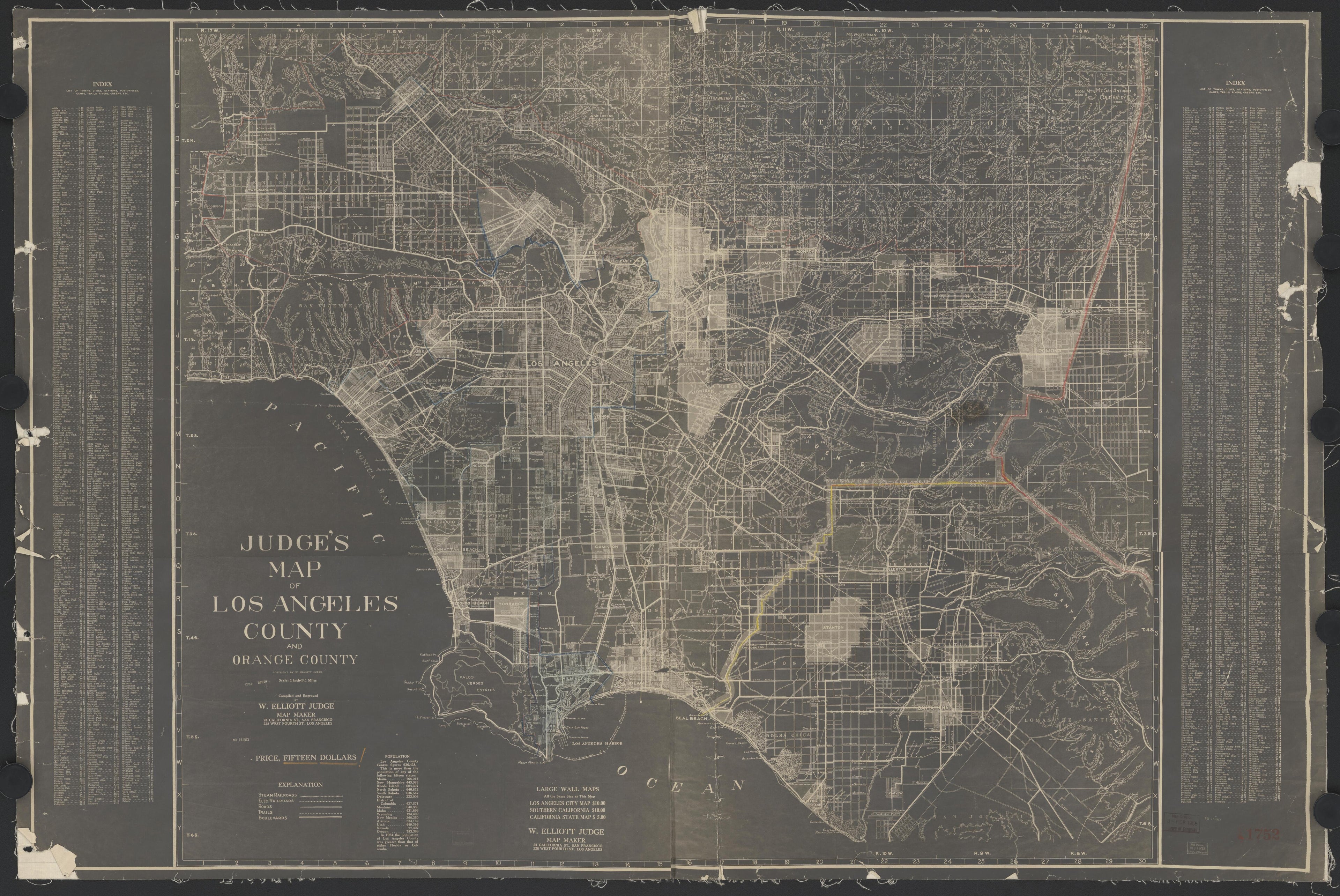CA Drawer 153, Folder 02, Item 01 from Maps of California--counties Los Angeles 1923-1929 by Relic Map Company