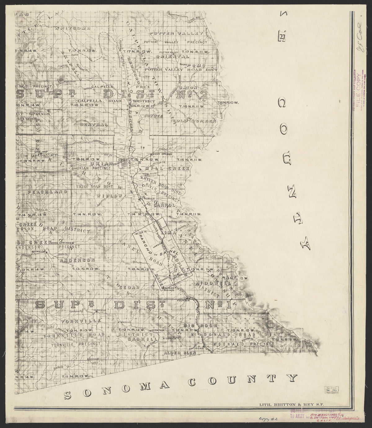 CA Drawer 163, Folder 13, Item 03 (Front) from Maps of California--counties Mariposa-Mendocino to 1937 1850 by Relic Map Company