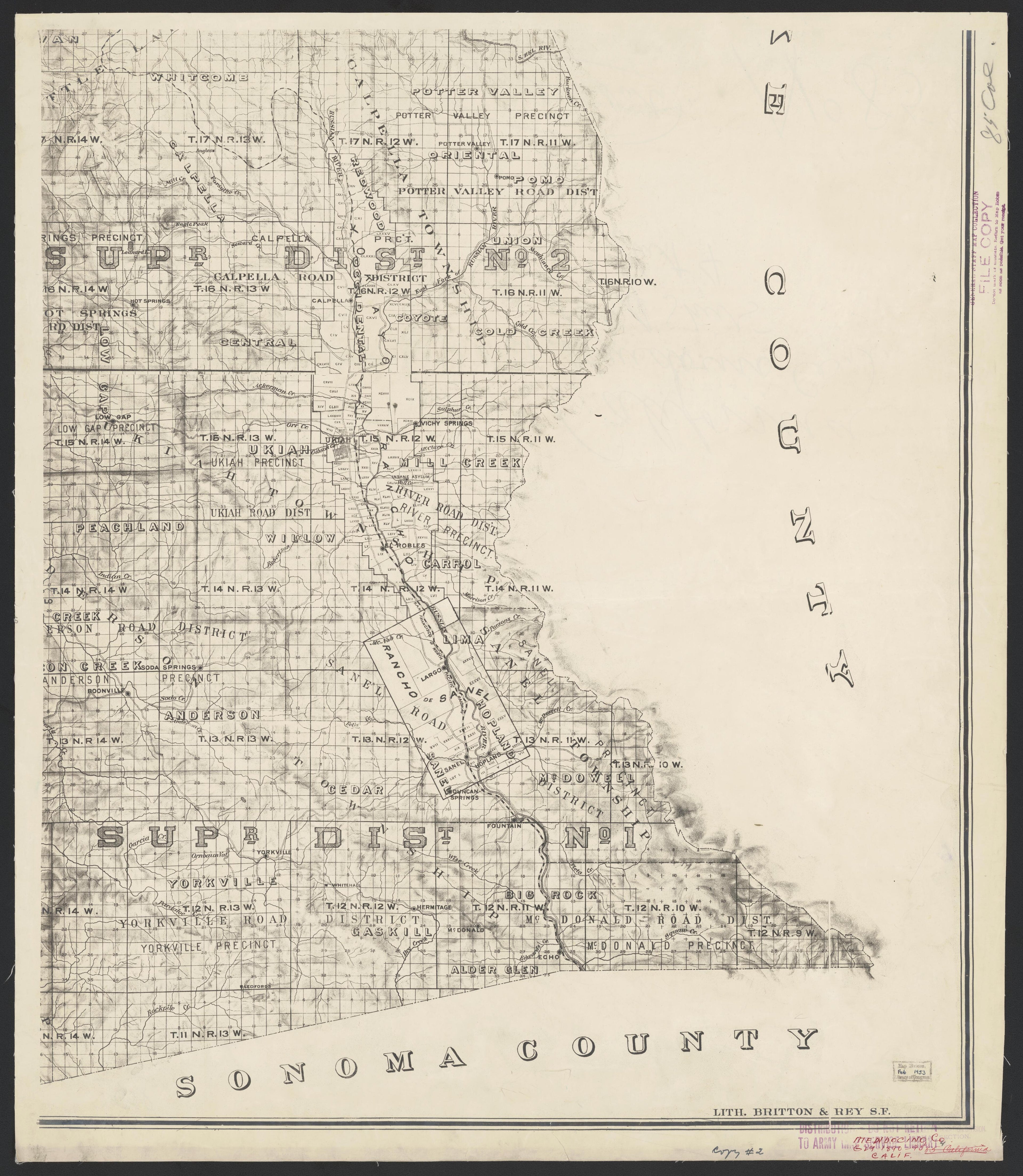 CA Drawer 163, Folder 13, Item 03 (Front) from Maps of California--counties Mariposa-Mendocino to 1937 1850 by Relic Map Company