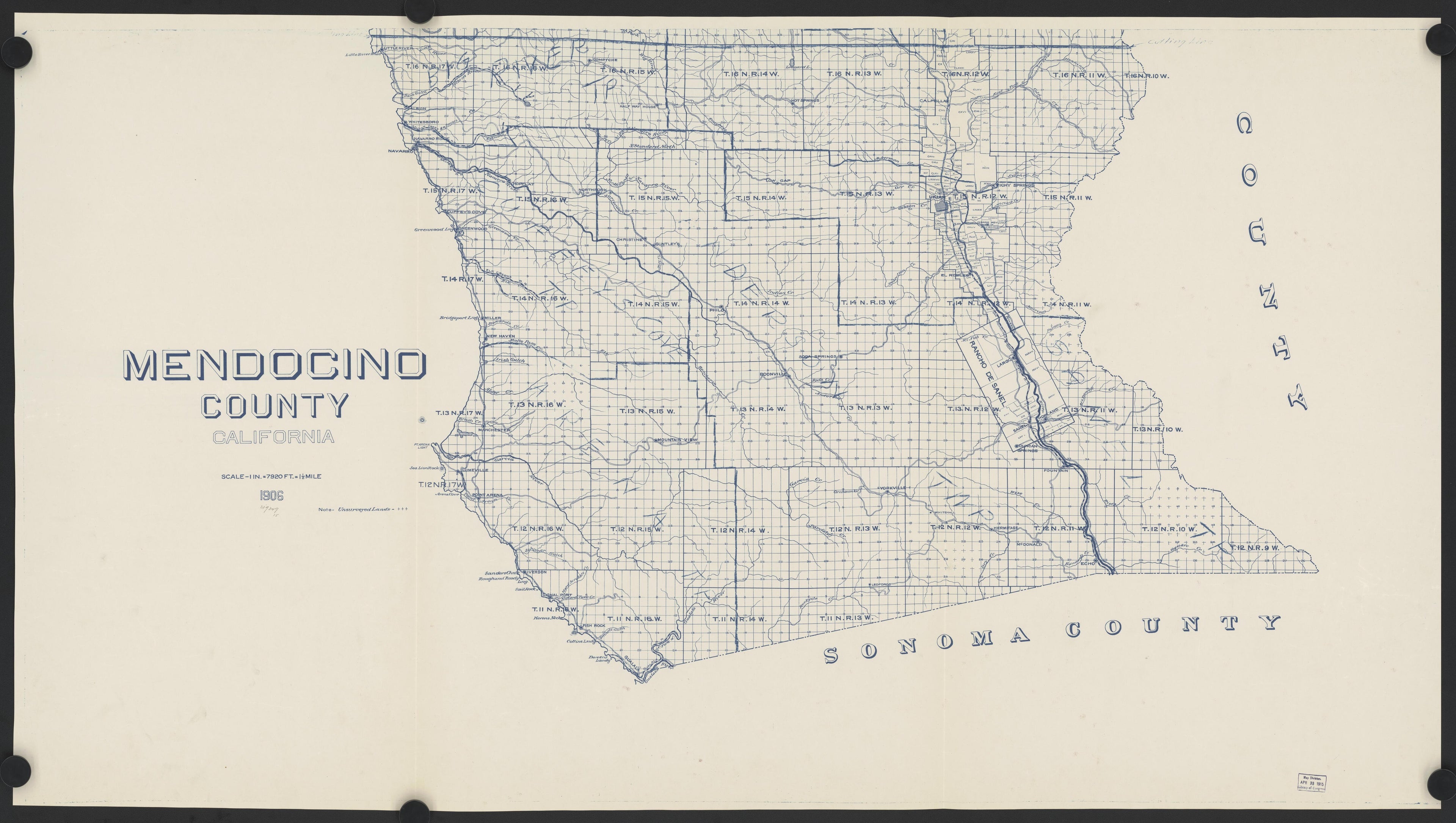 CA Drawer 163, Folder 15, Item 01 from Maps of California--counties Mariposa-Mendocino to 1937 1850 by Relic Map Company