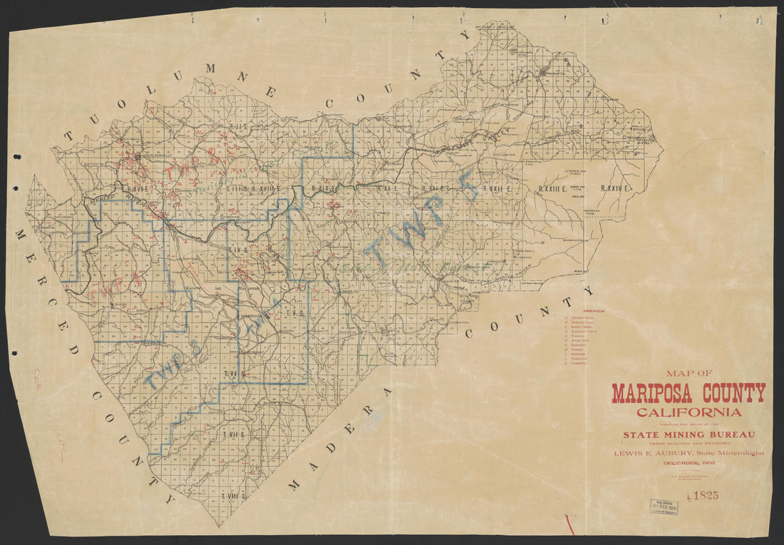 This old map of California, Mariposa County, Mendocino County, was created by in 1850