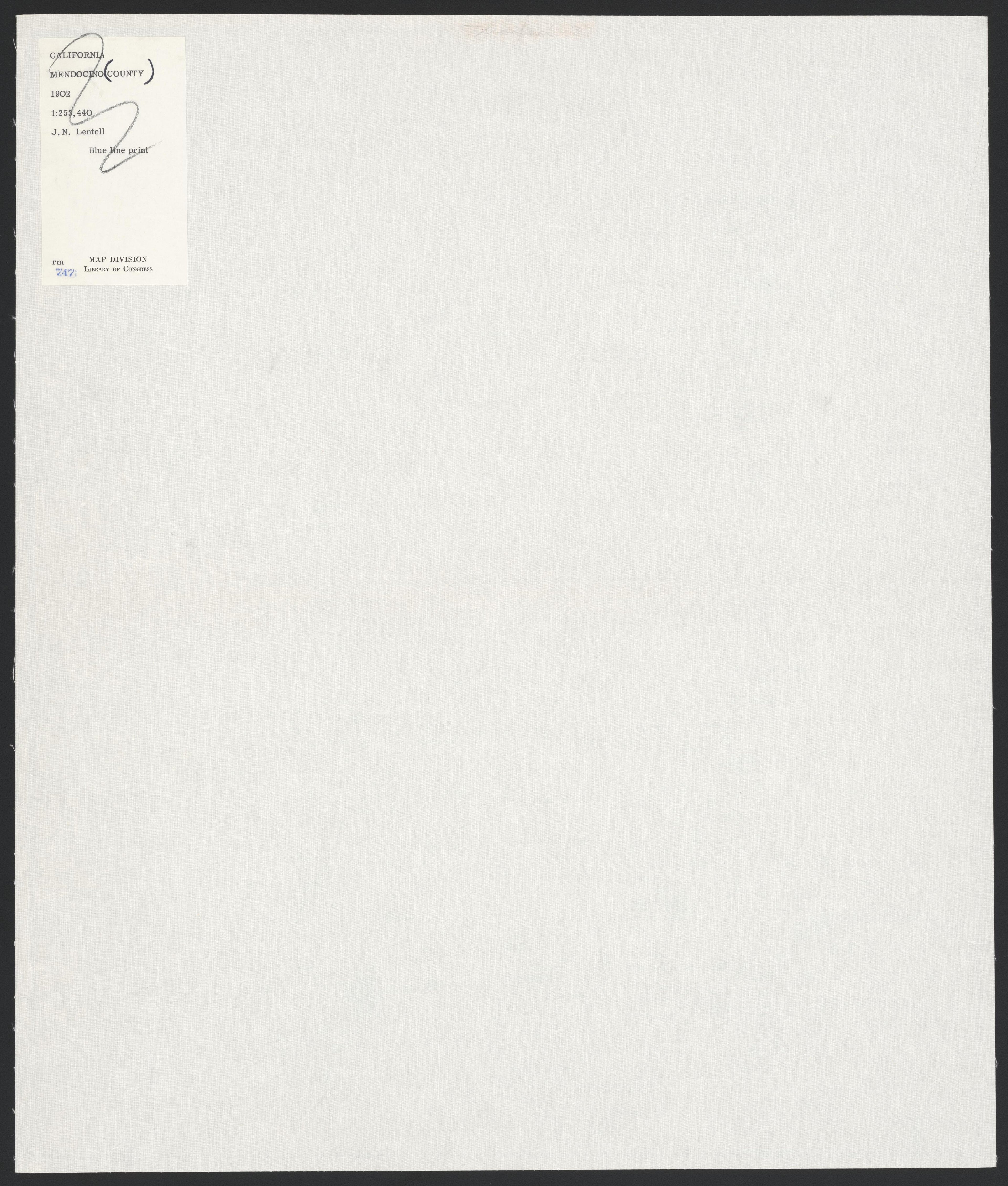 CA Drawer 163, Folder 14, Item 01 (Back) from Maps of California--counties Mariposa-Mendocino to 1937 1850 by Relic Map Company