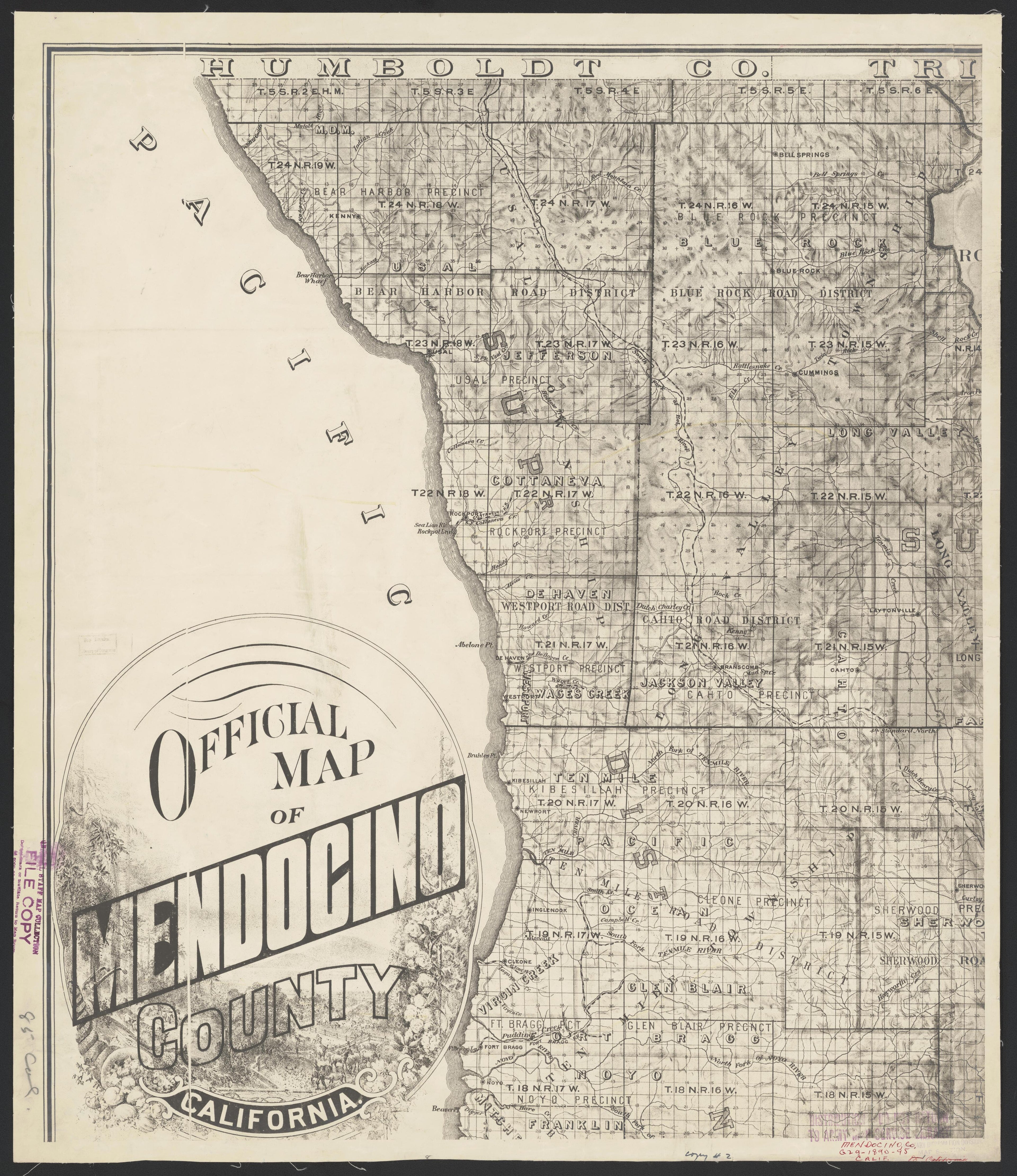 CA Drawer 163, Folder 13, Item 01 (Front) from Maps of California--counties Mariposa-Mendocino to 1937 1850 by Relic Map Company