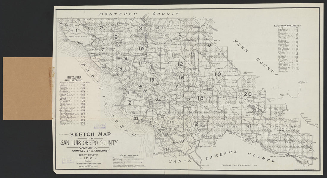 This old map of California, San Luis Obispo County, was created by in 1850