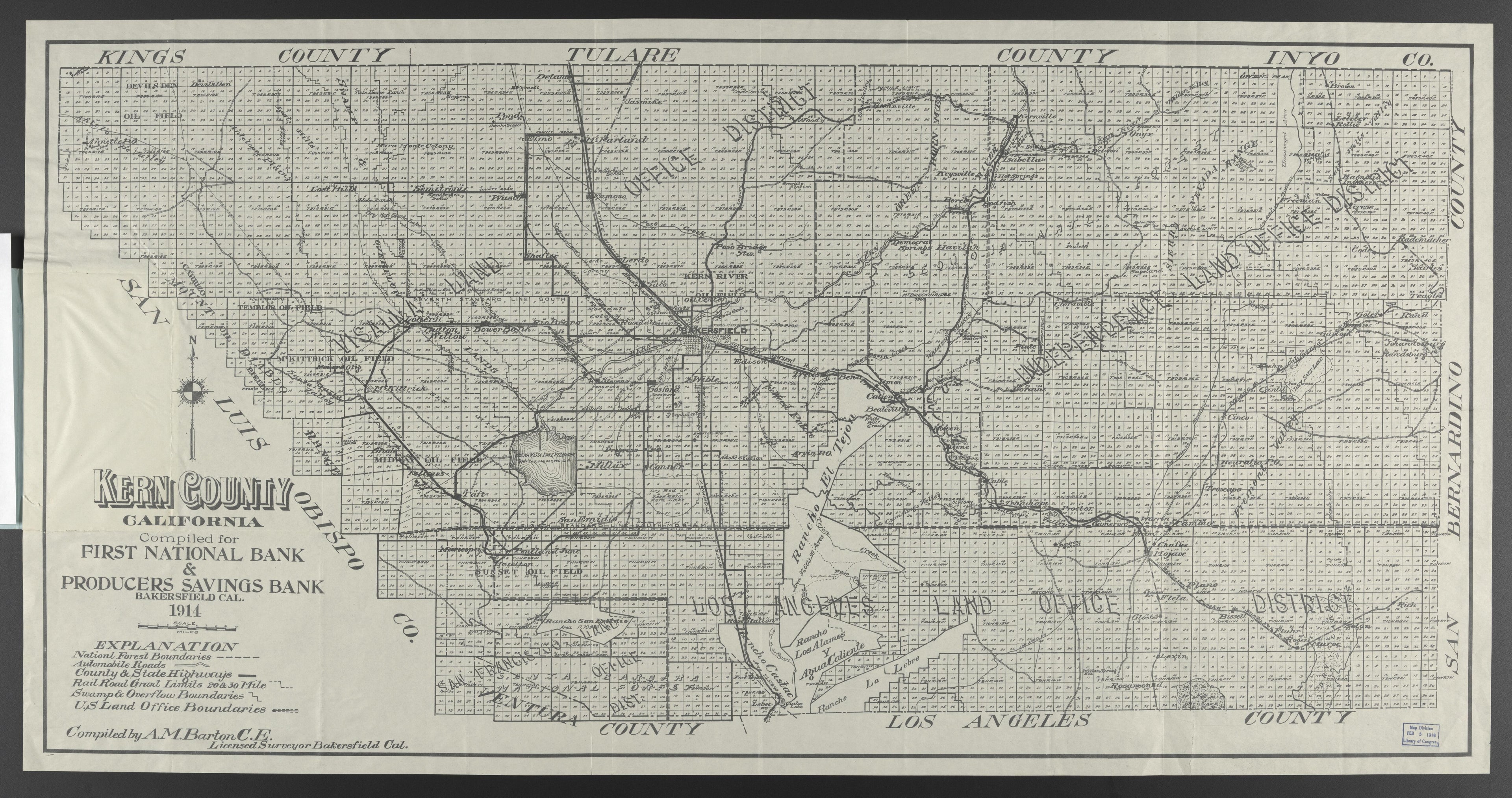 CA Drawer 145, Folder 12, Item 03 from Maps of California--counties Kern 1902-1937 by Relic Map Company