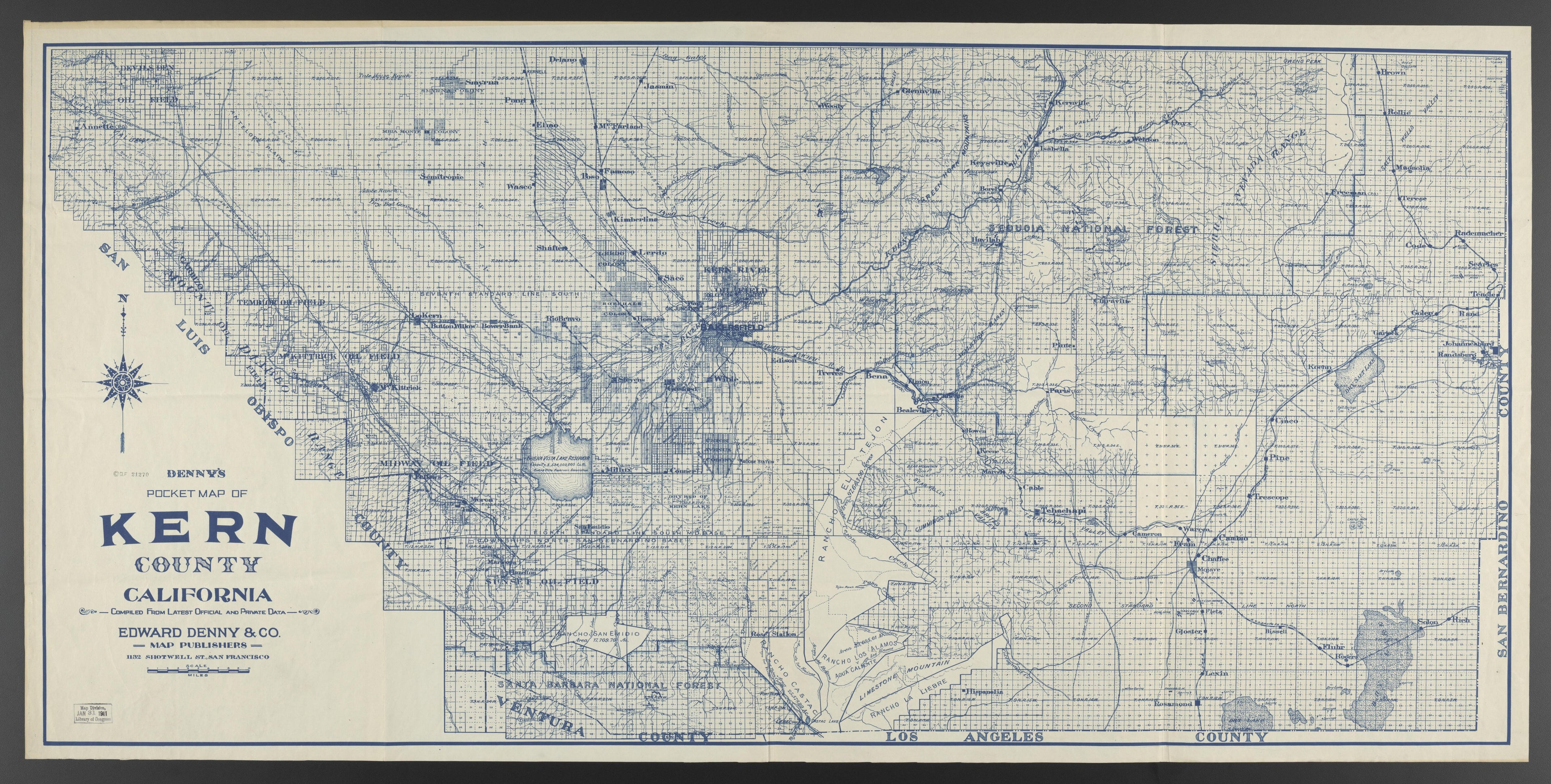 CA Drawer 145, Folder 06, Item 01 from Maps of California--counties Kern 1902-1937 by Relic Map Company