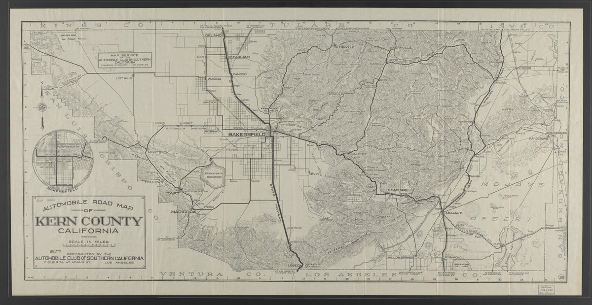 CA Drawer 145, Folder 17, Item 01 (Front) from Maps of California--counties Kern 1902-1937 by Relic Map Company