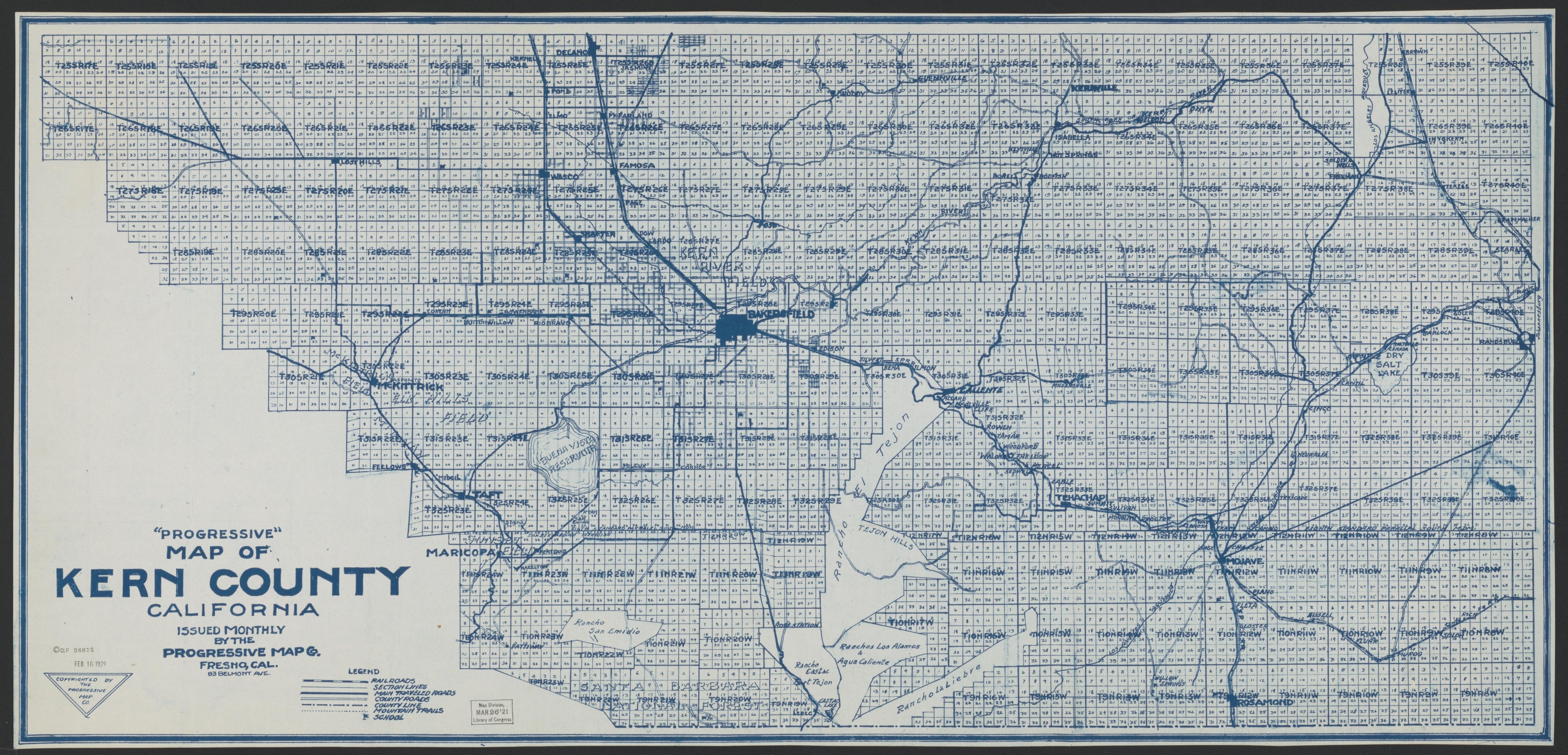 CA Drawer 145, Folder 16, Item 01 from Maps of California--counties Kern 1902-1937 by Relic Map Company