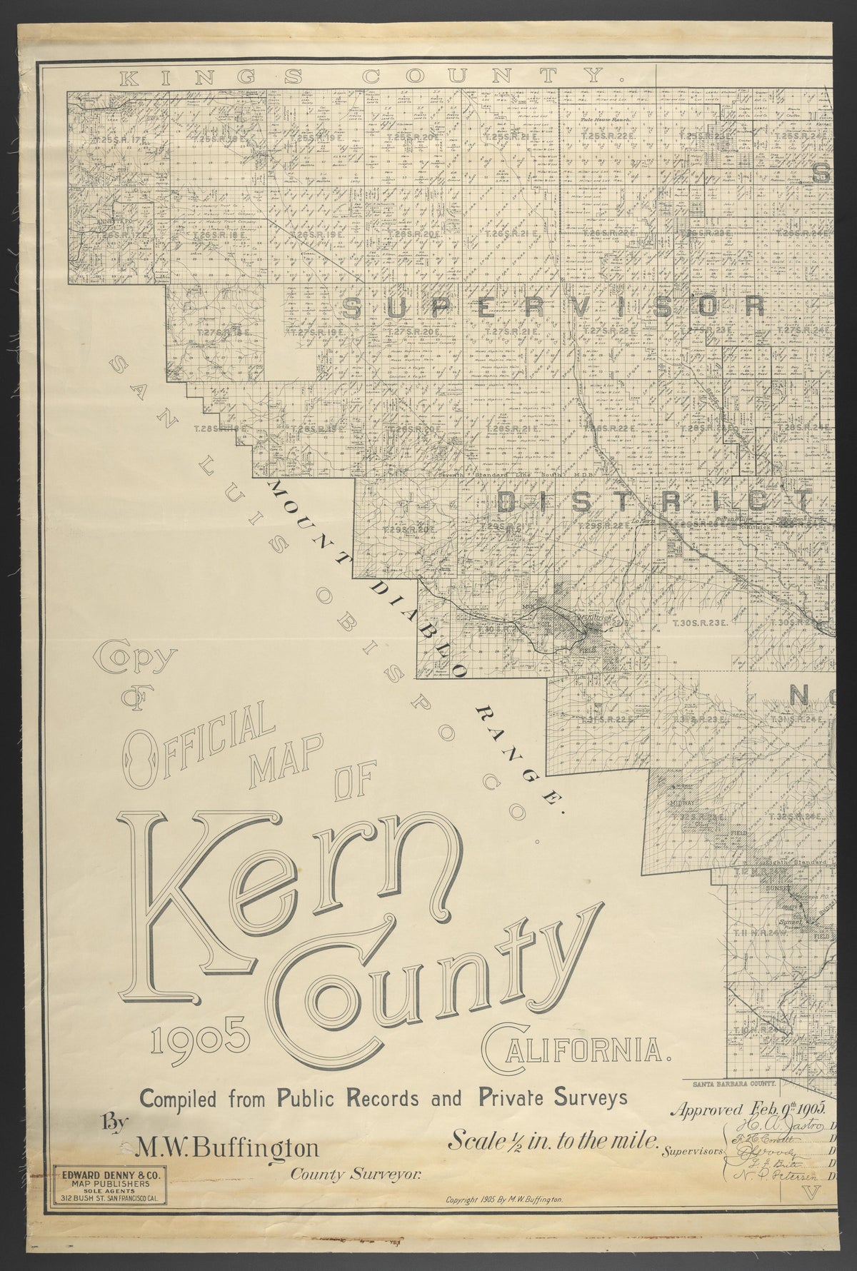CA Drawer 145, Folder 03, Item 03 from Maps of California--counties Kern 1902-1937 by Relic Map Company