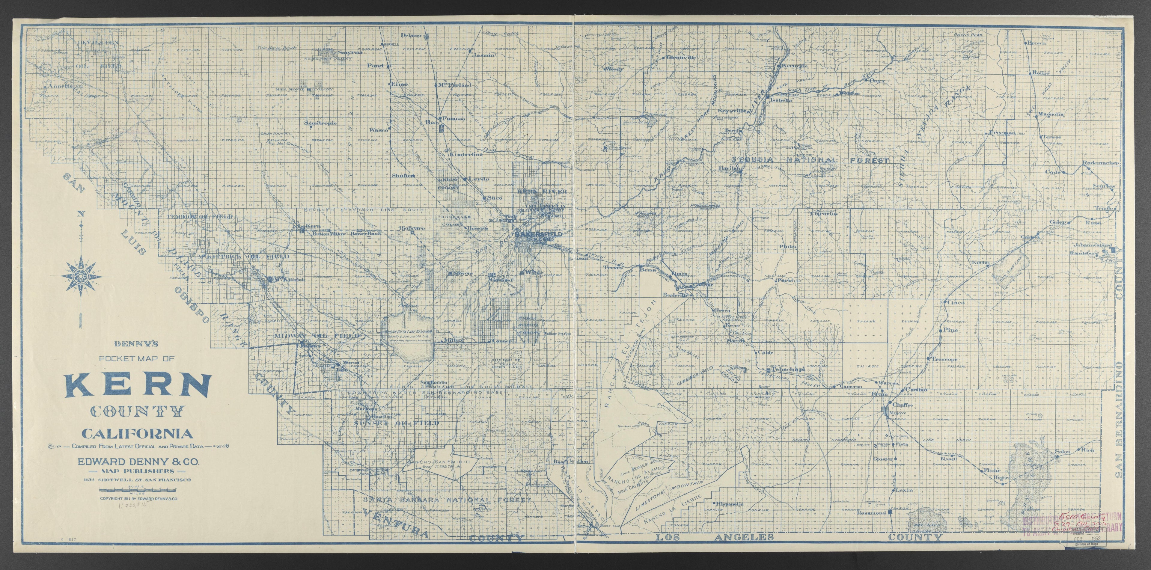 CA Drawer 145, Folder 10, Item 02 from Maps of California--counties Kern 1902-1937 by Relic Map Company