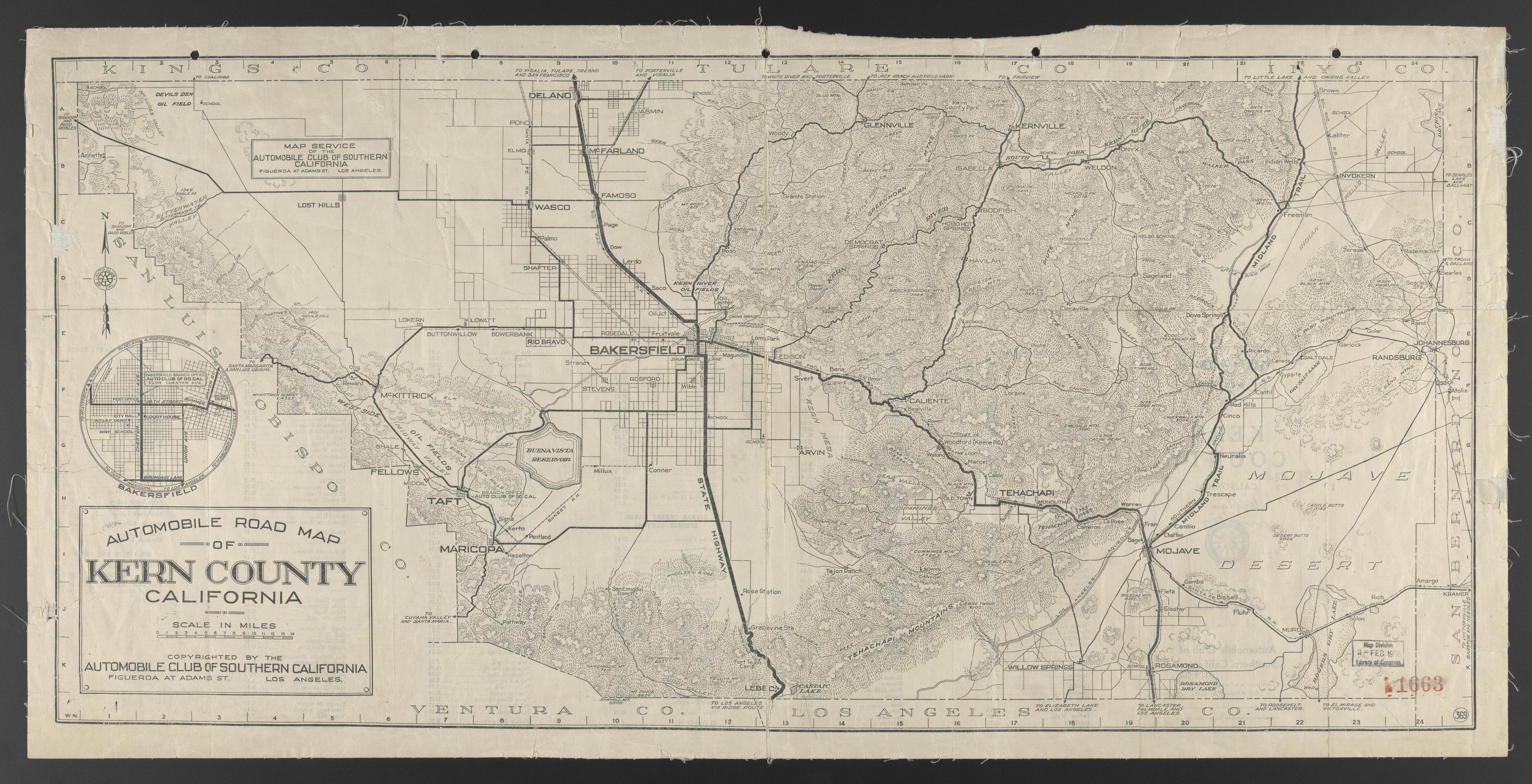 CA Drawer 145, Folder 14, Item 01 from Maps of California--counties Kern 1902-1937 by Relic Map Company