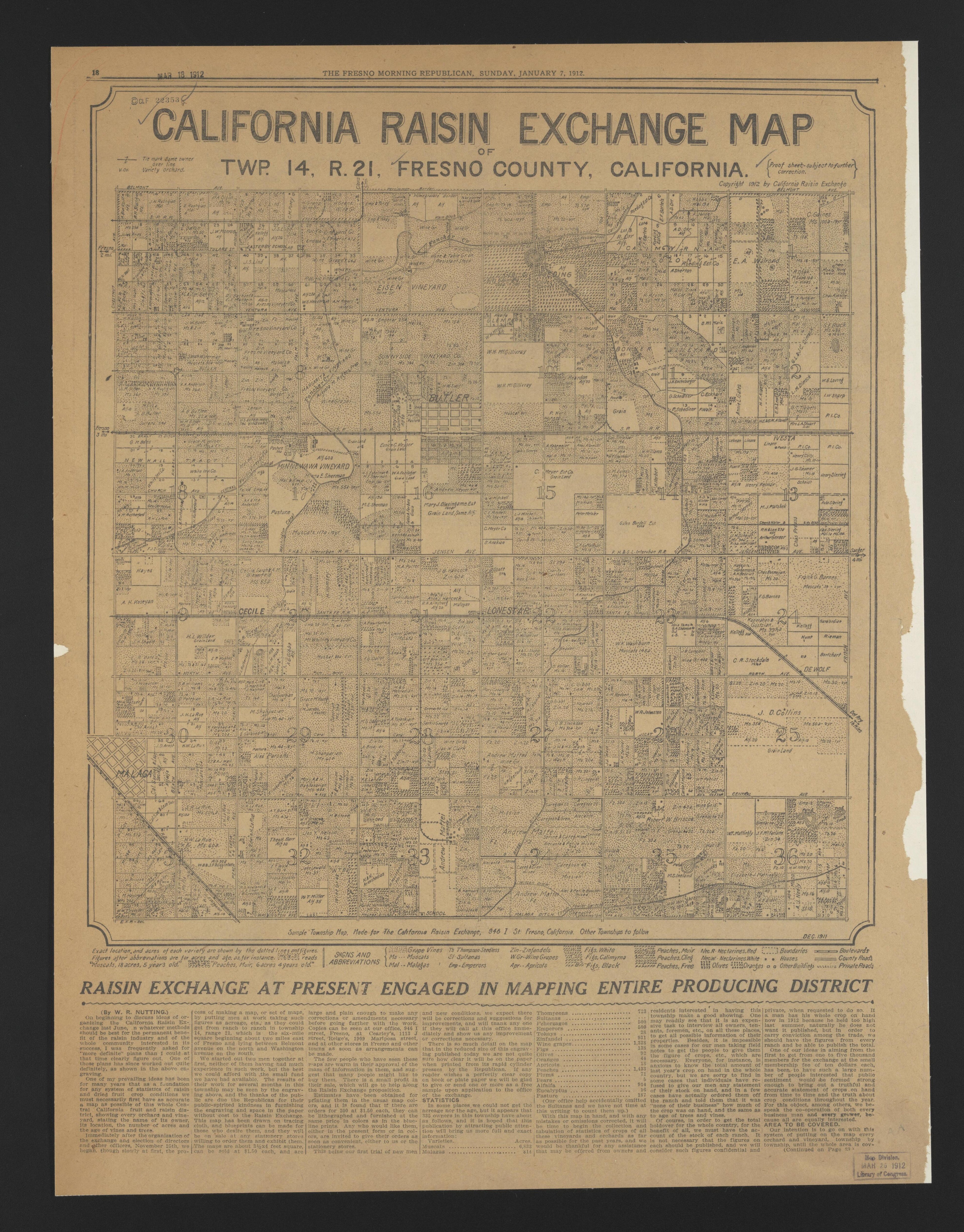CA Drawer 133, Folder 15, Item 01 from Maps of California--counties Fresno to 1913 1856 by Relic Map Company