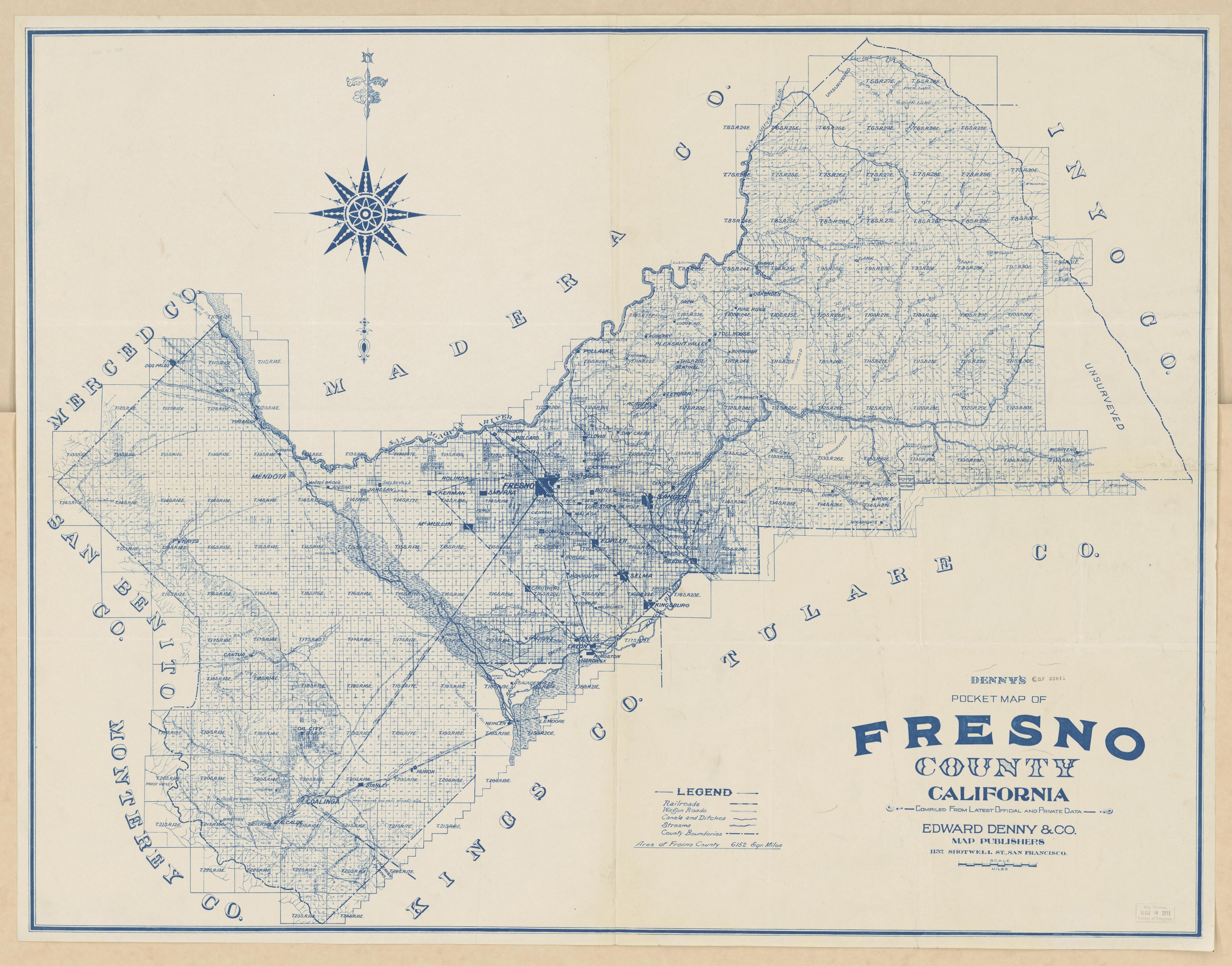 CA Drawer 133, Folder 14, Item 01 from Maps of California--counties Fresno to 1913 1856 by Relic Map Company