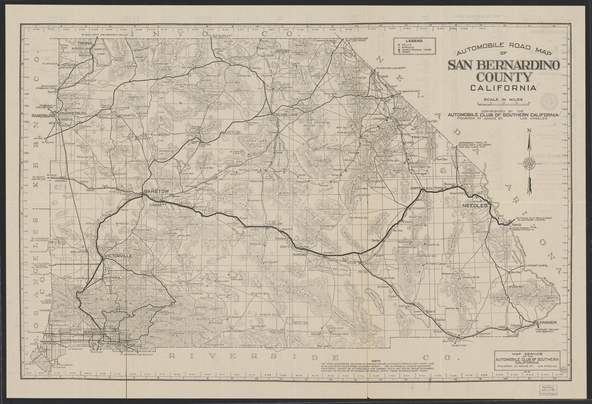CA Drawer 181, Folder 13, Item 01 (Front) from Maps of California--counties San Bernardino to 1937 1853 by Relic Map Company