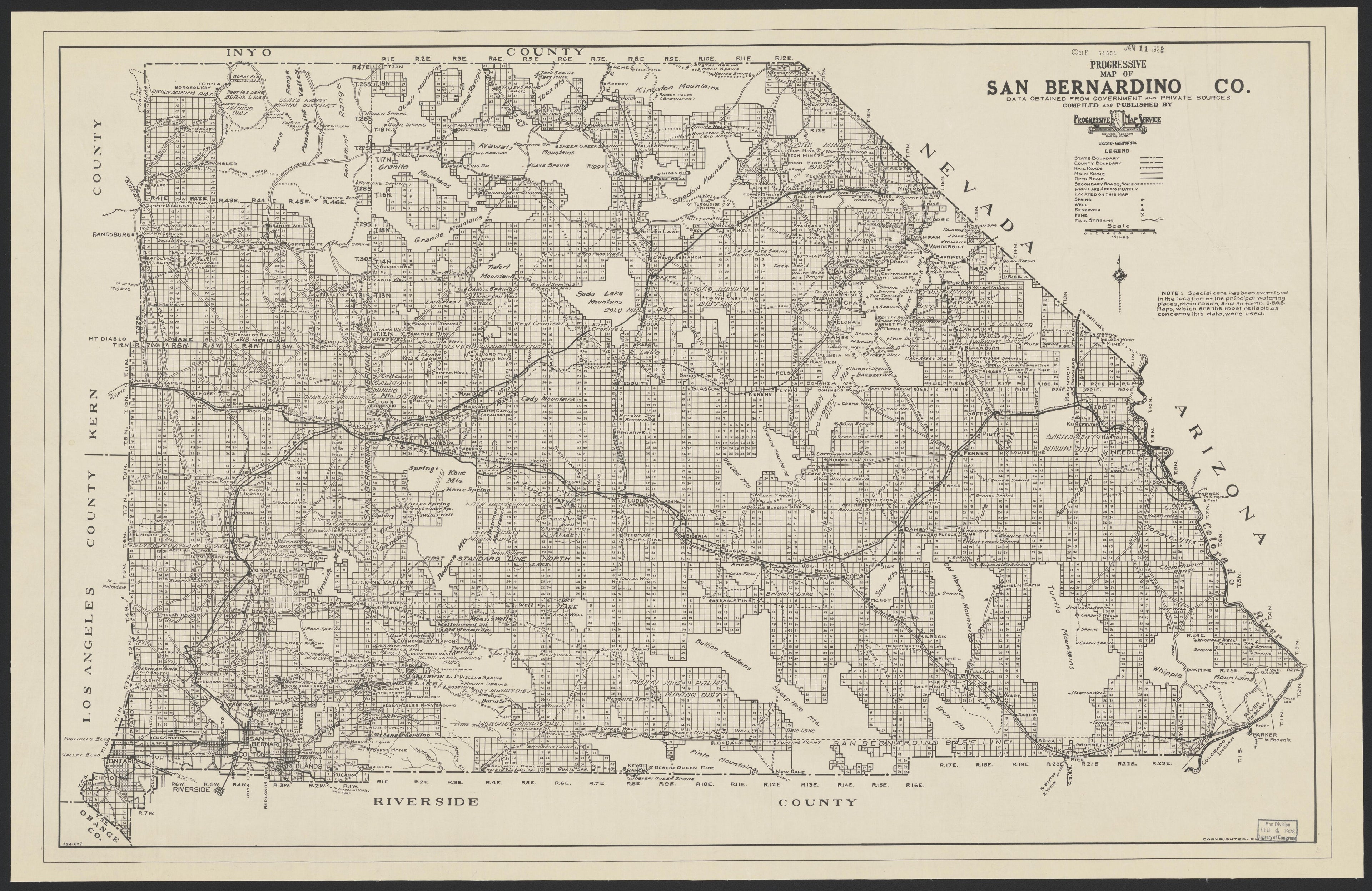 CA Drawer 181, Folder 18, Item 01 from Maps of California--counties San Bernardino to 1937 1853 by Relic Map Company