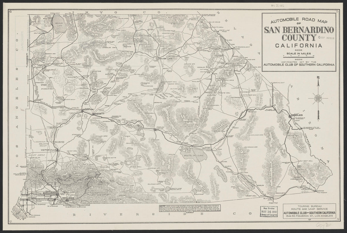 CA Drawer 181, Folder 10, Item 01 from Maps of California--counties San Bernardino to 1937 1853 by Relic Map Company
