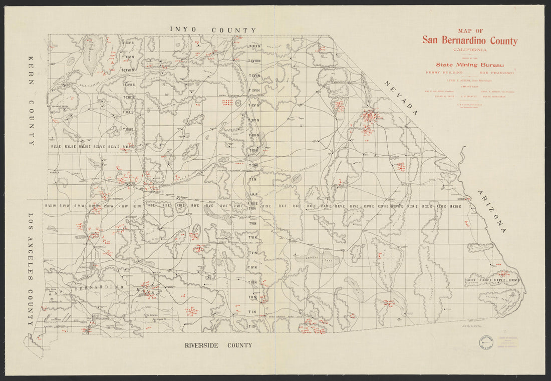 This old map of California, San Bernardino County, was created by in 1853