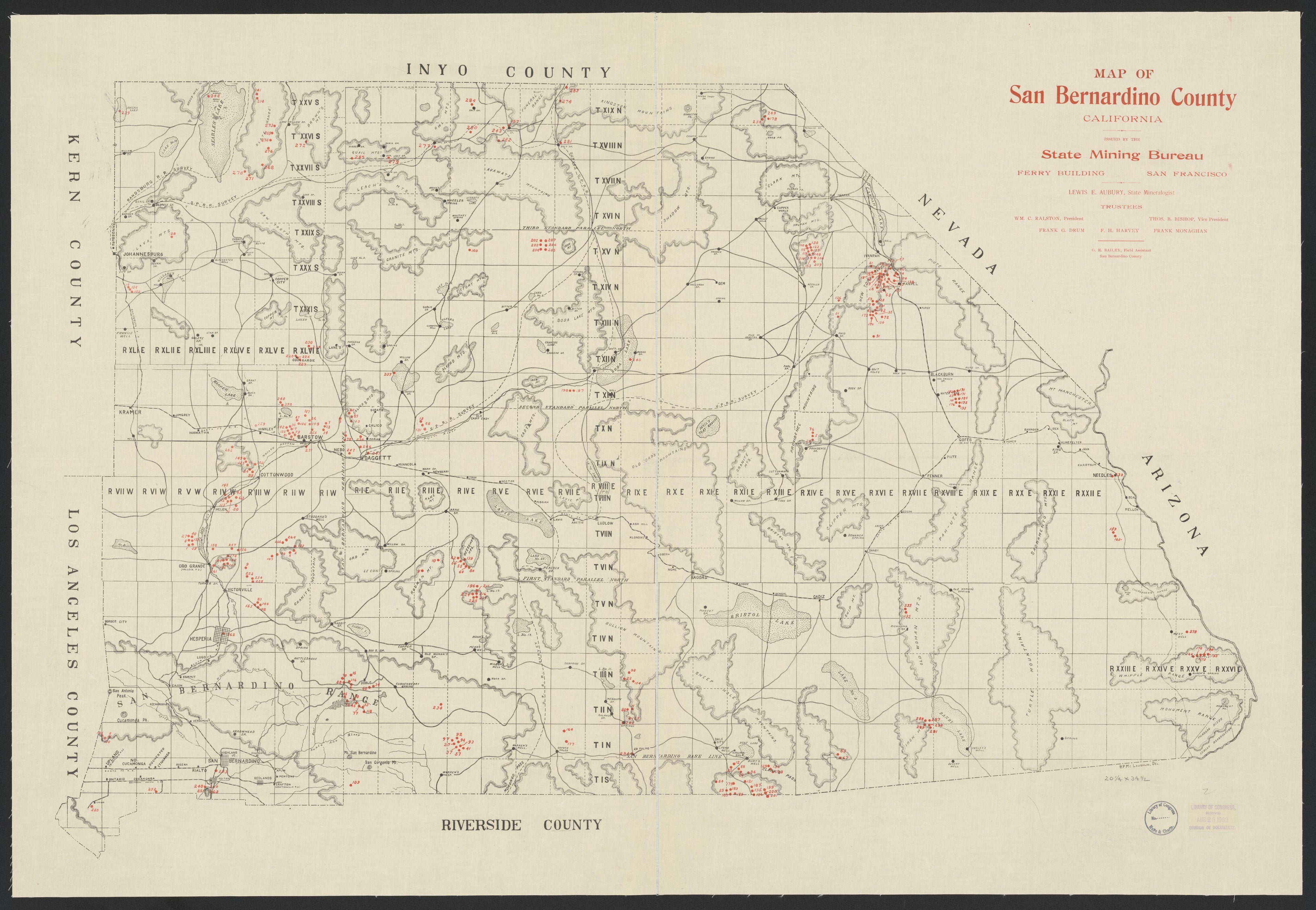This old map of California, San Bernardino County, was created by in 1853