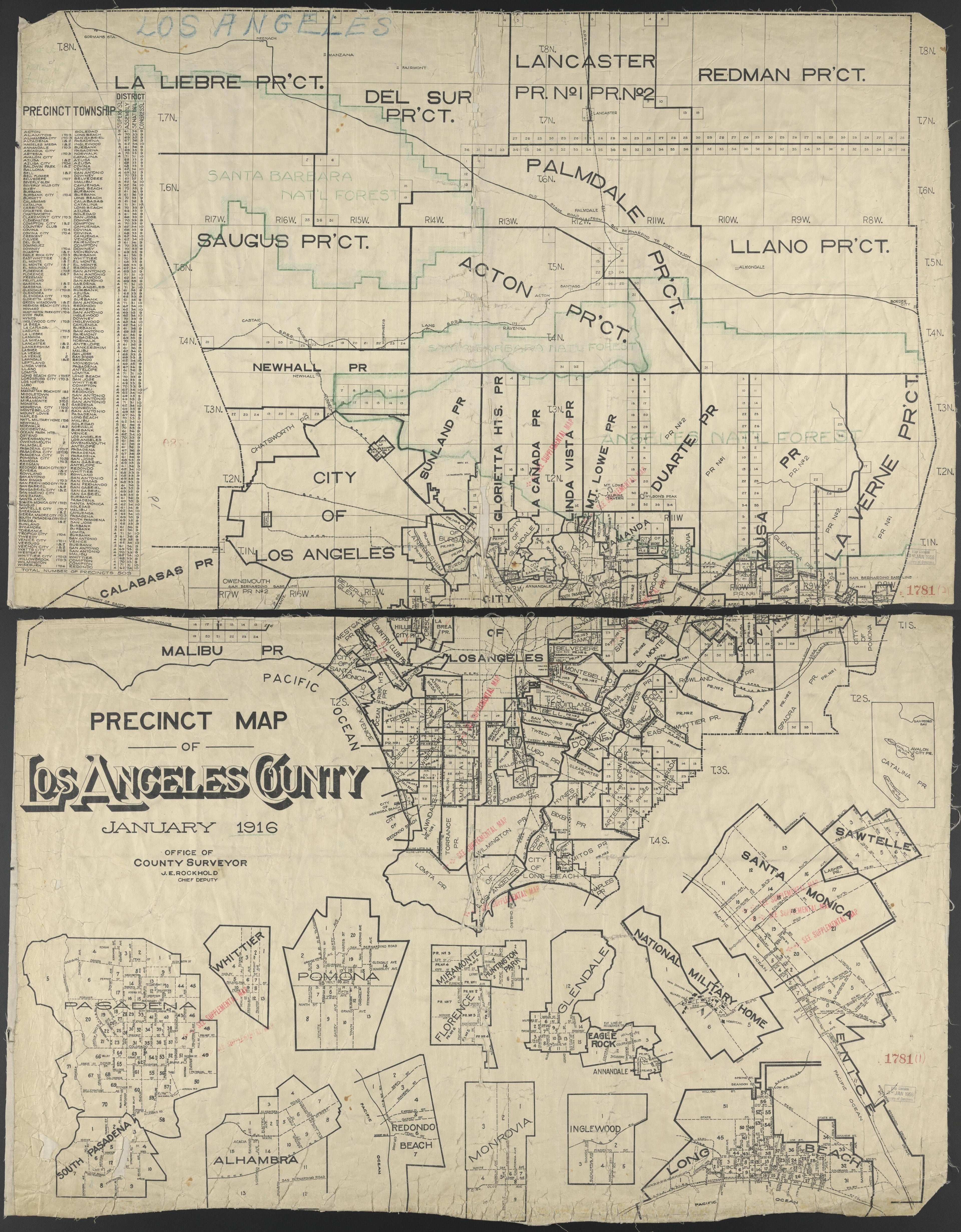 This old map of California, Los Angeles County, was created by in 1911