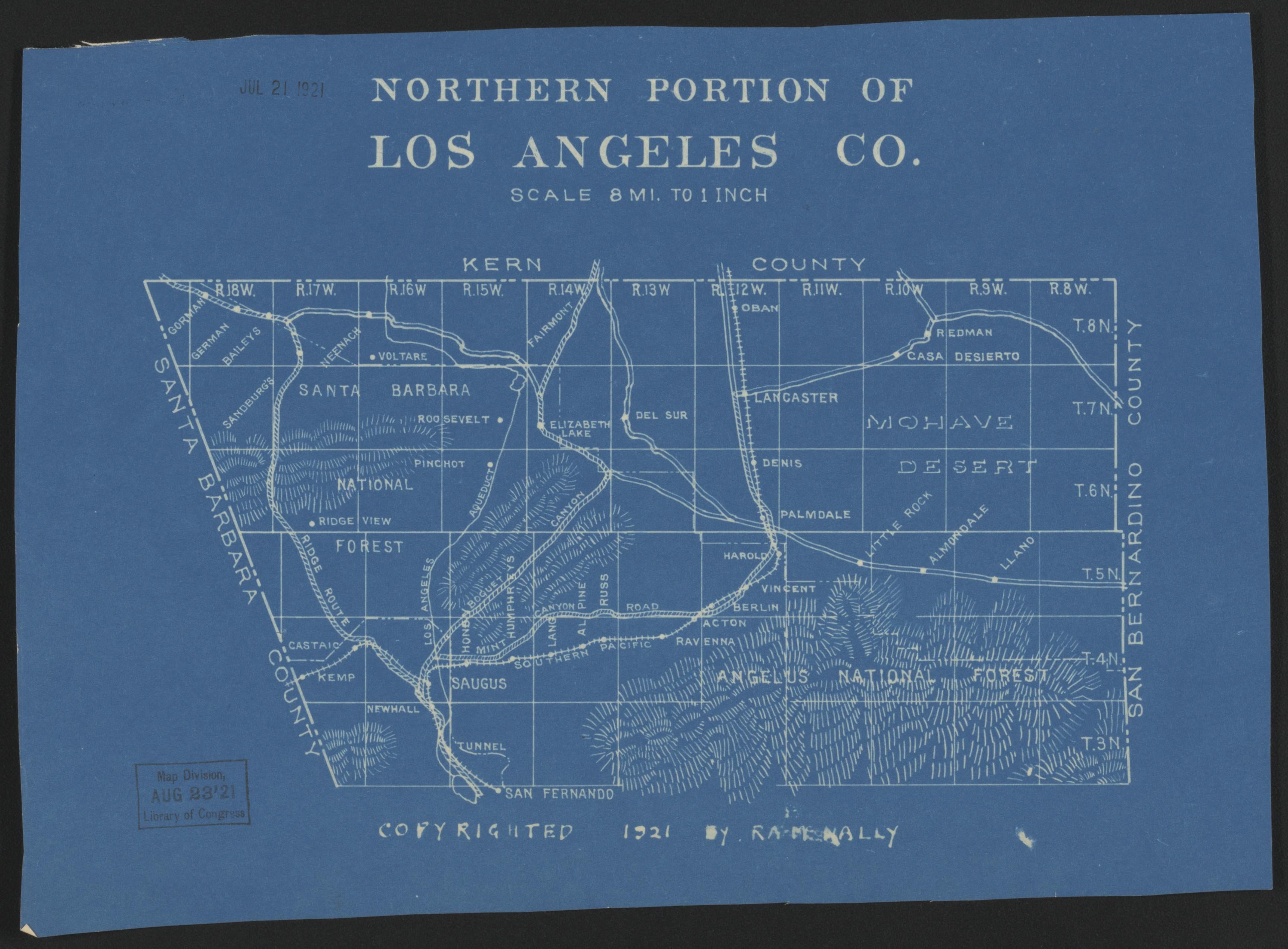 This old map of California, Los Angeles County, was created by in 1911