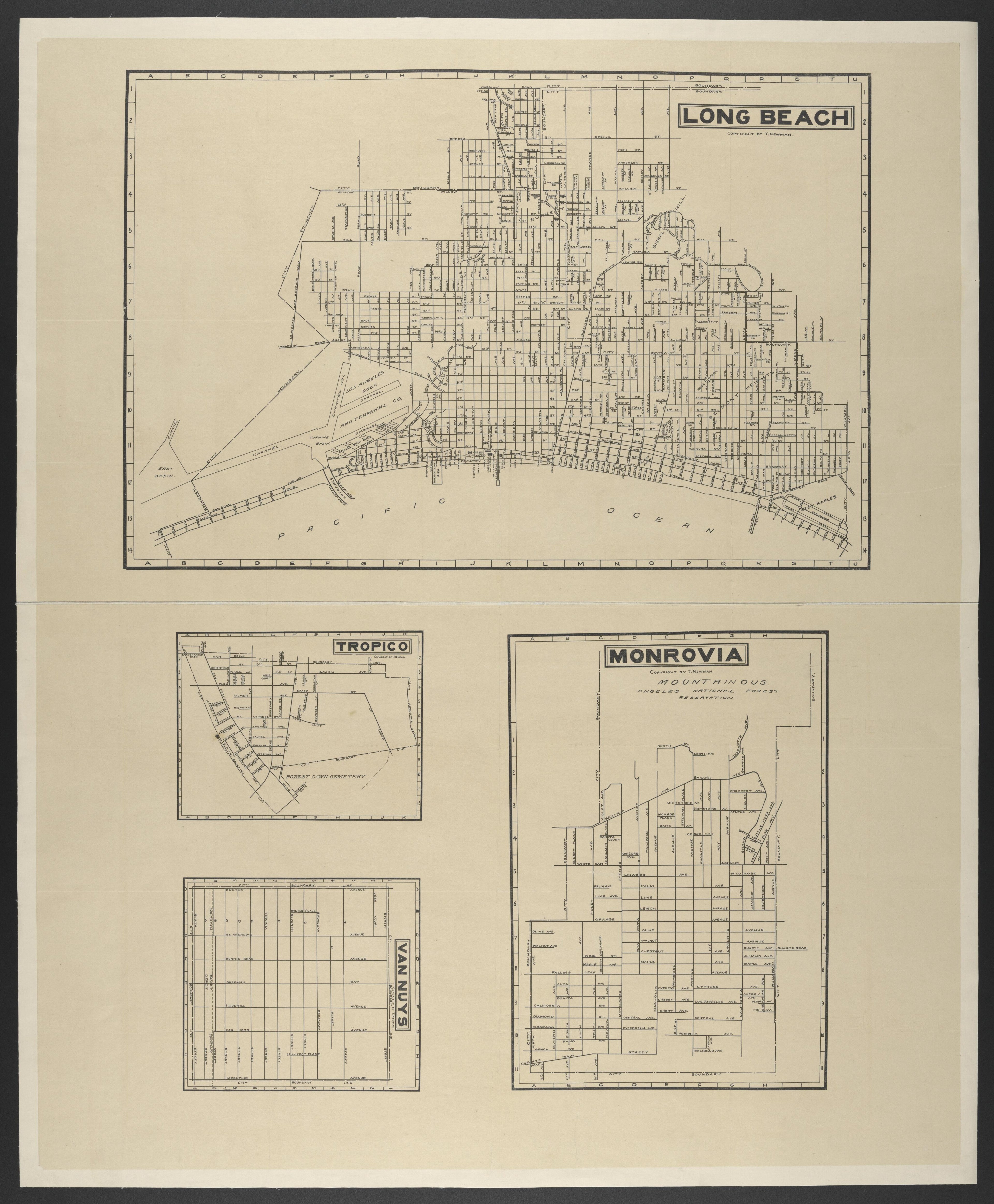 This old map of California, Los Angeles County, was created by in 1911
