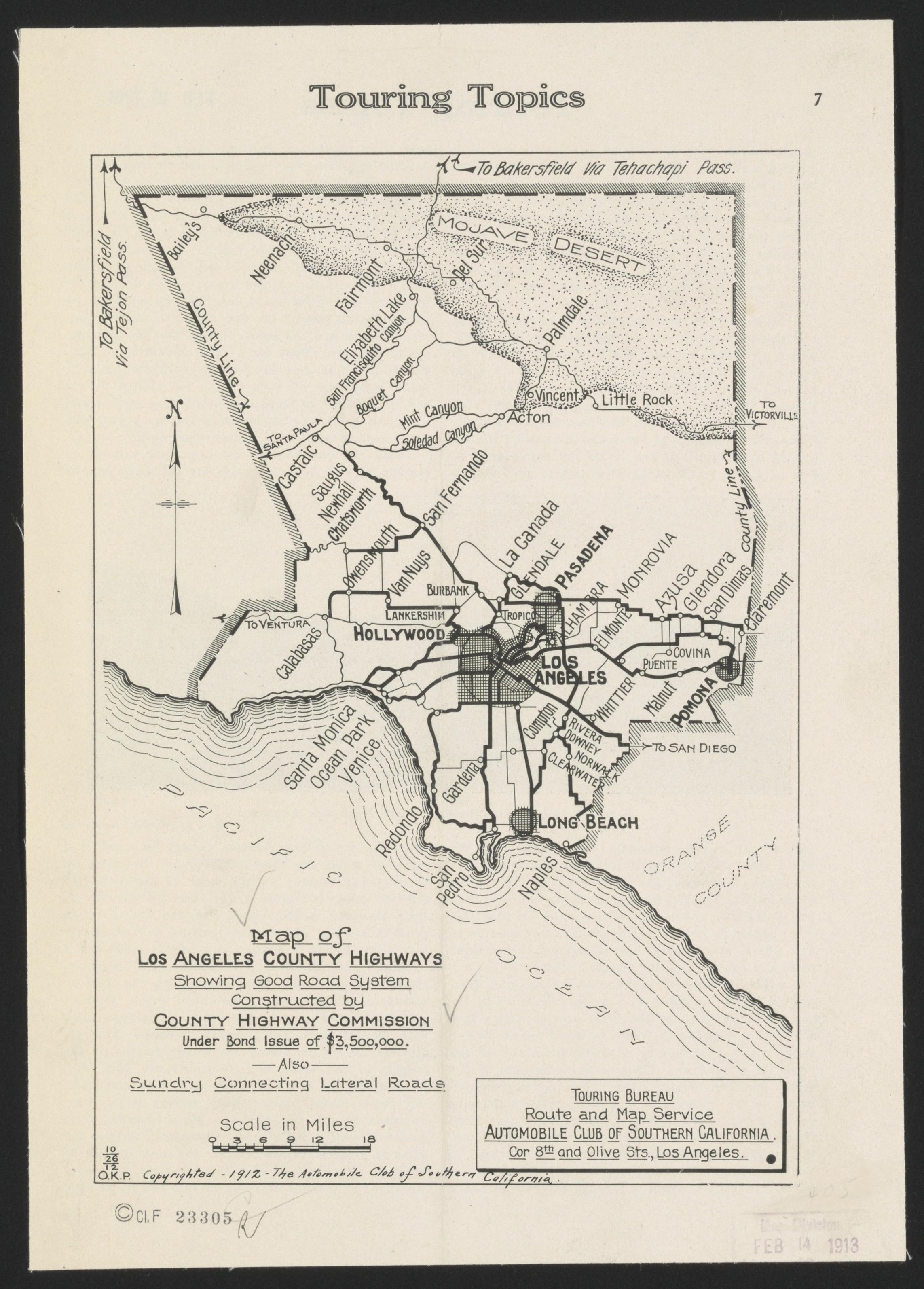 CA Drawer 152, Folder 04a, Item 01 (Front) from Maps of California--counties Los Angeles 1911-1922 by Relic Map Company