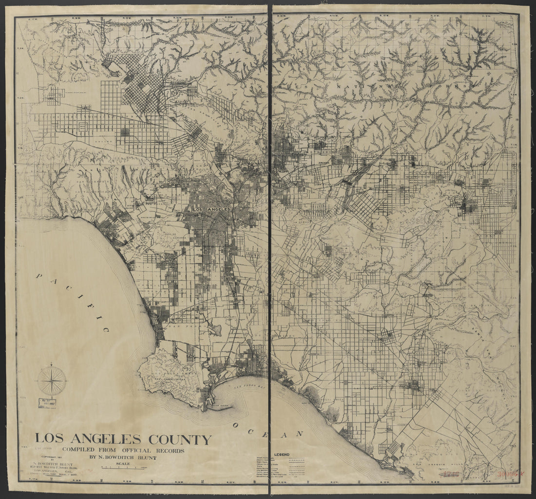 This old map of California, Los Angeles County, was created by in 1911