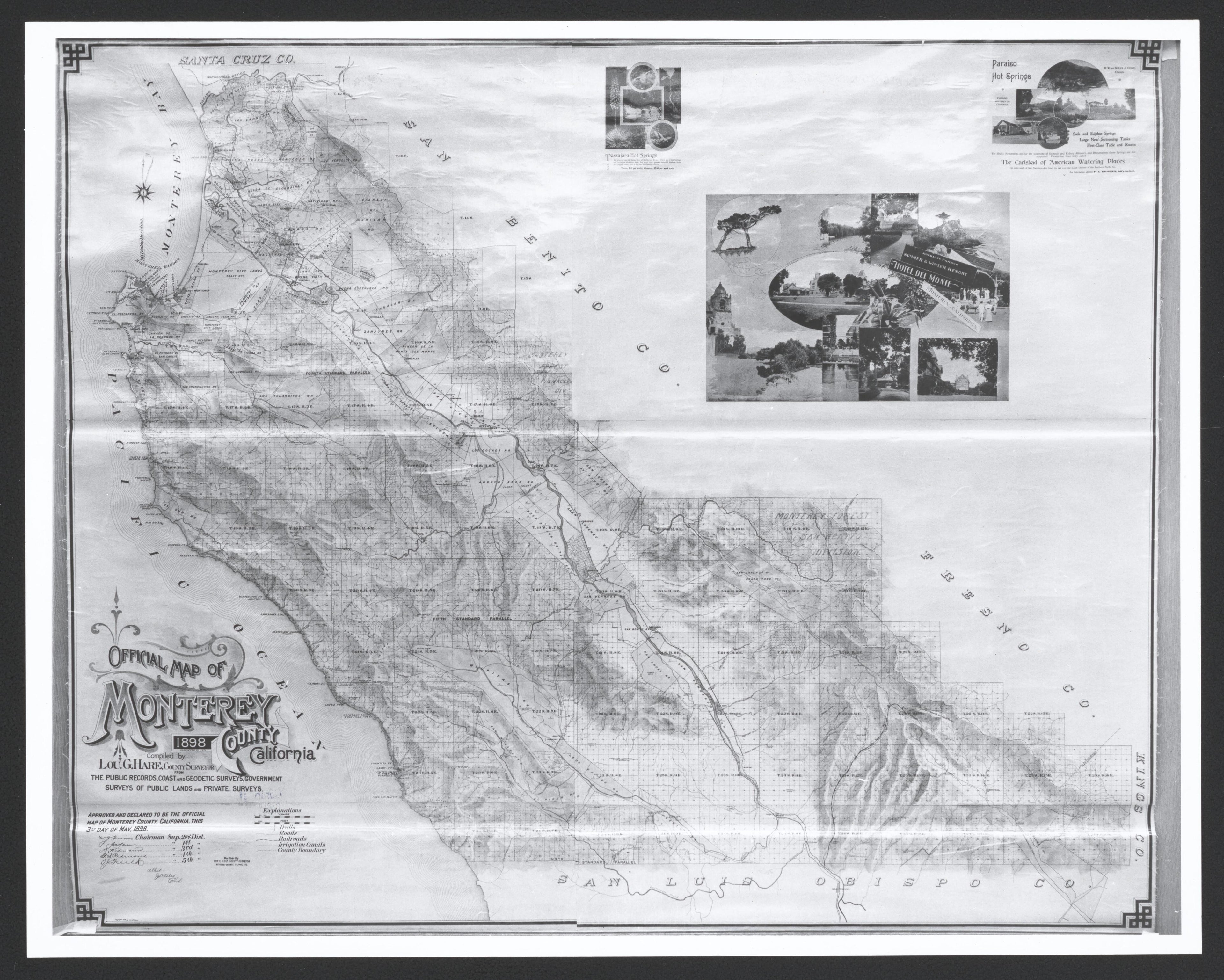 CA Drawer 168, Folder 02, Item 01 (Front) from Maps of California--counties Monterrey 1850-1937 by Relic Map Company