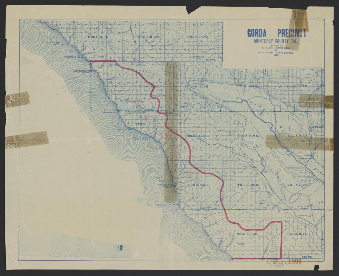 This old map of California, Monterrey County, was created by in 1850