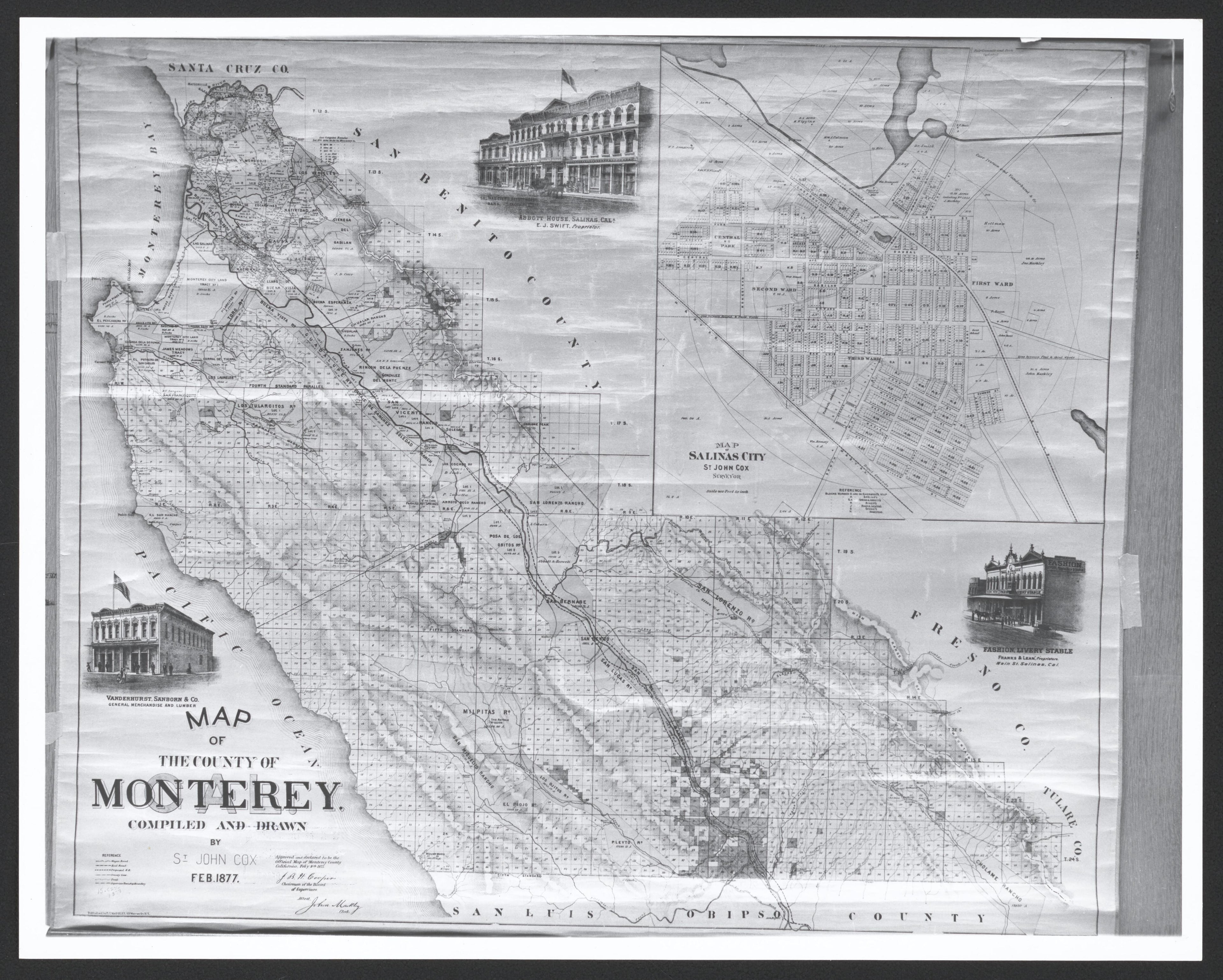 This old map of California, Monterrey County, was created by in 1850