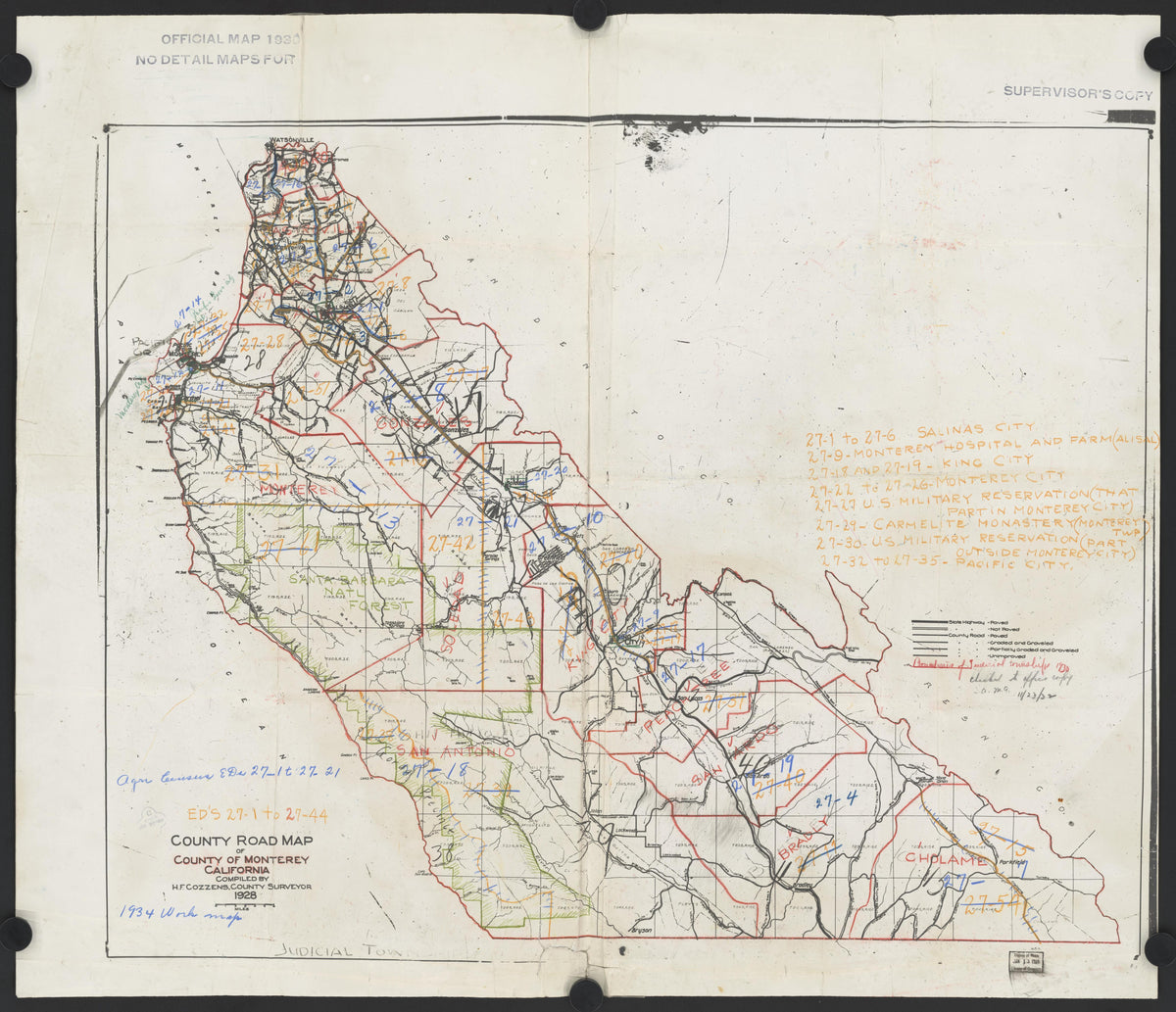 CA Drawer 168, Folder 18, Item 01 (Front) from Maps of California--counties Monterrey 1850-1937 by Relic Map Company