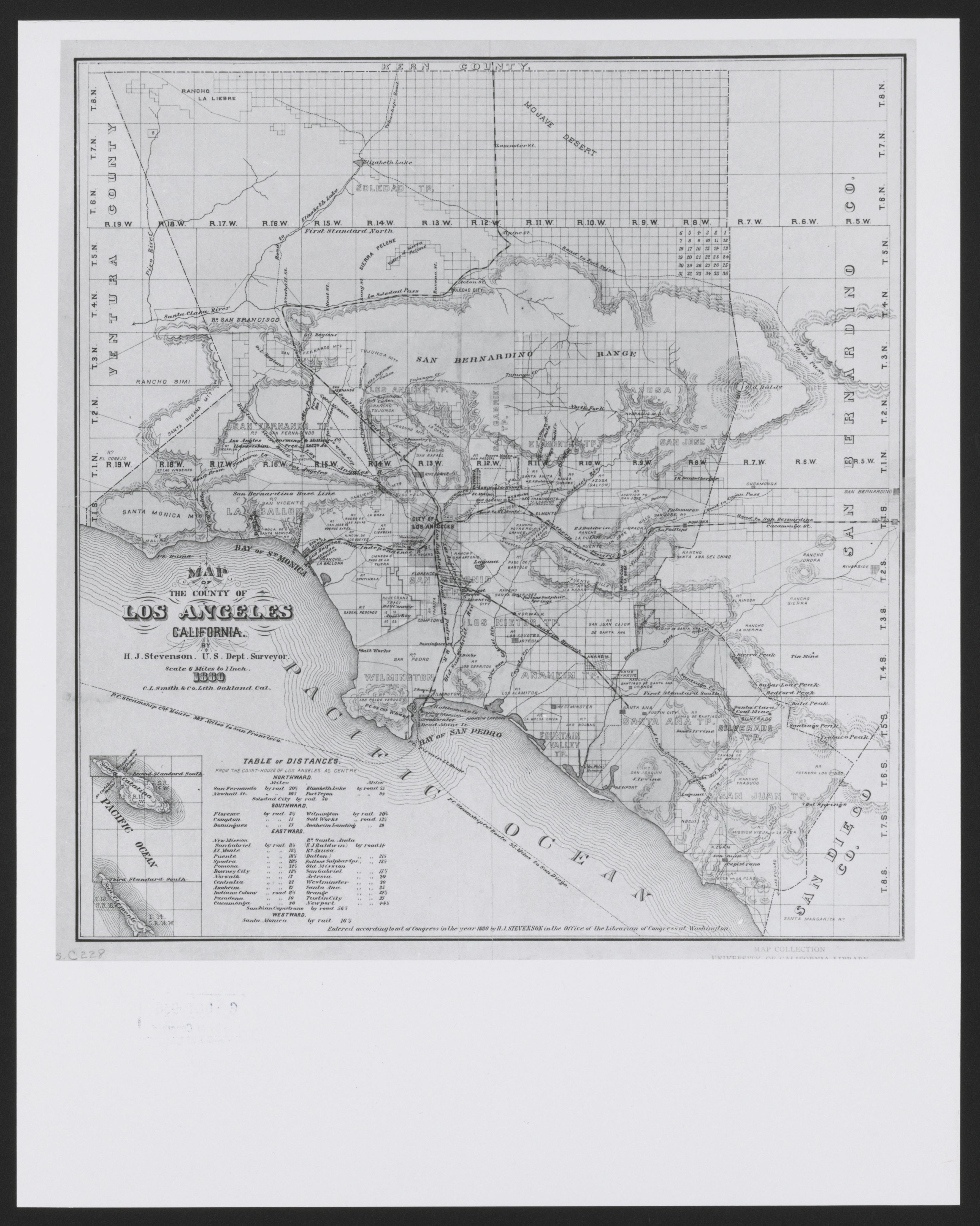 This old map of California, Los Angeles County, was created by in 1850