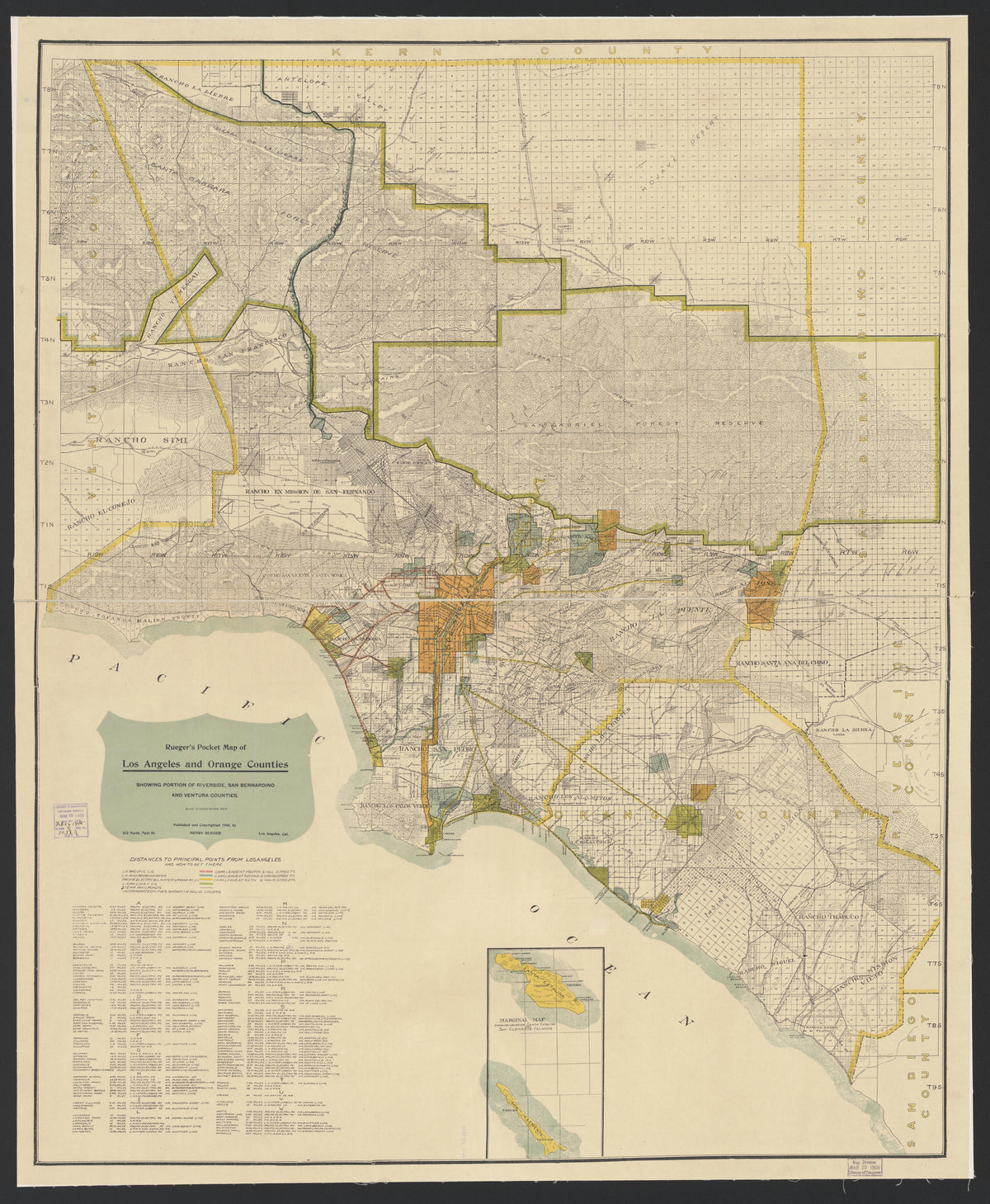 CA Drawer 151, Folder 24, Item 01 from Maps of California--counties Los Angeles 1850-1910 by Relic Map Company